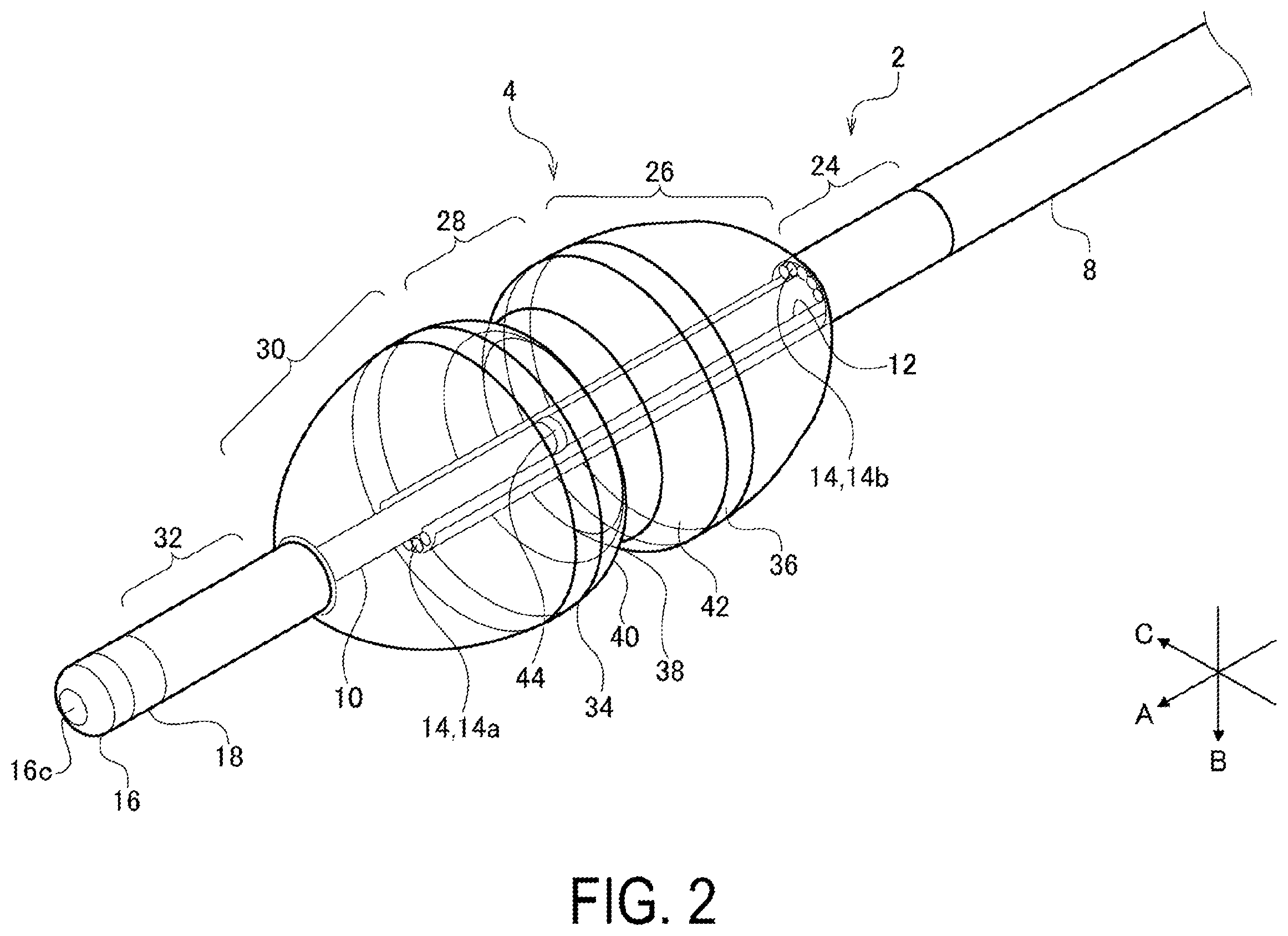 Patent US12376902 Figure 2 – Balloon-type electrode catheter and method of actuating balloon-type electrode catheter