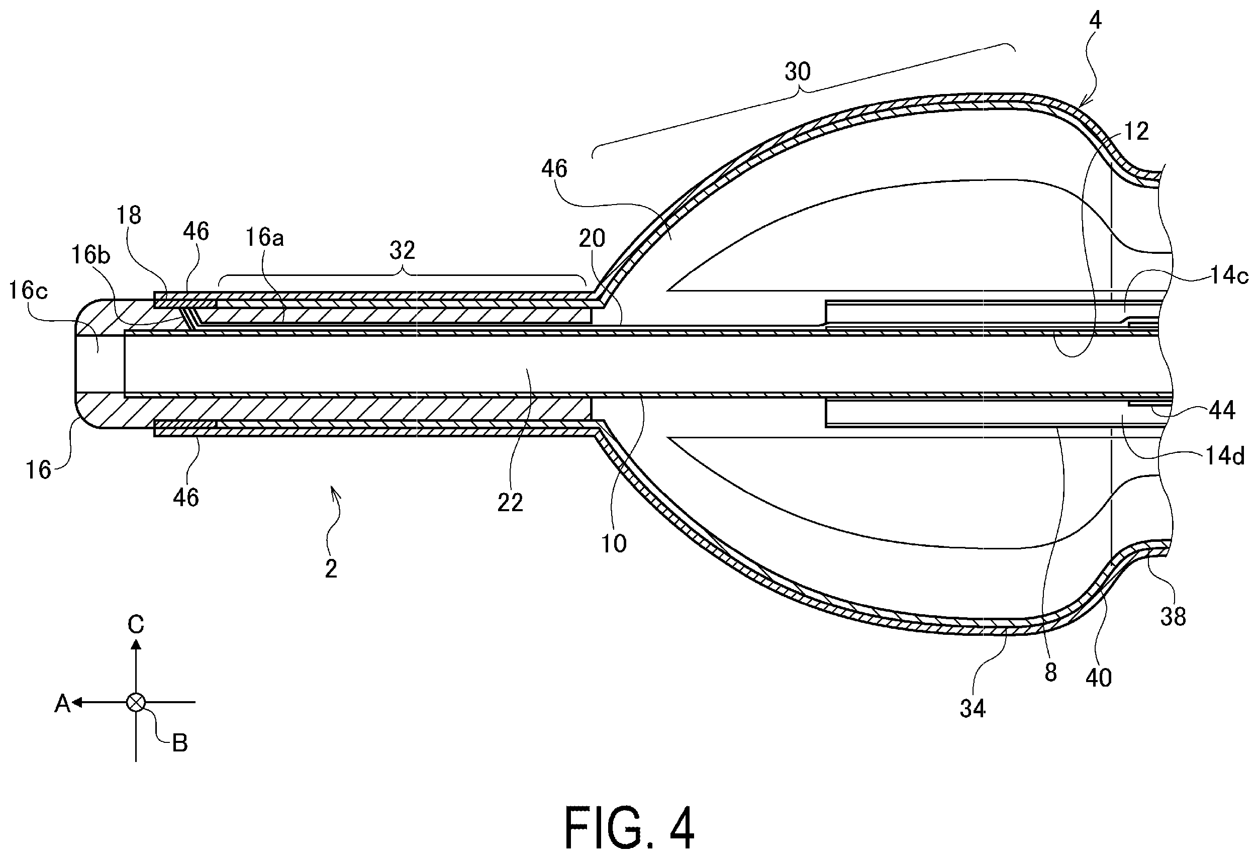 Patent US12376902 Figure 4 – Balloon-type electrode catheter and method of actuating balloon-type electrode catheter