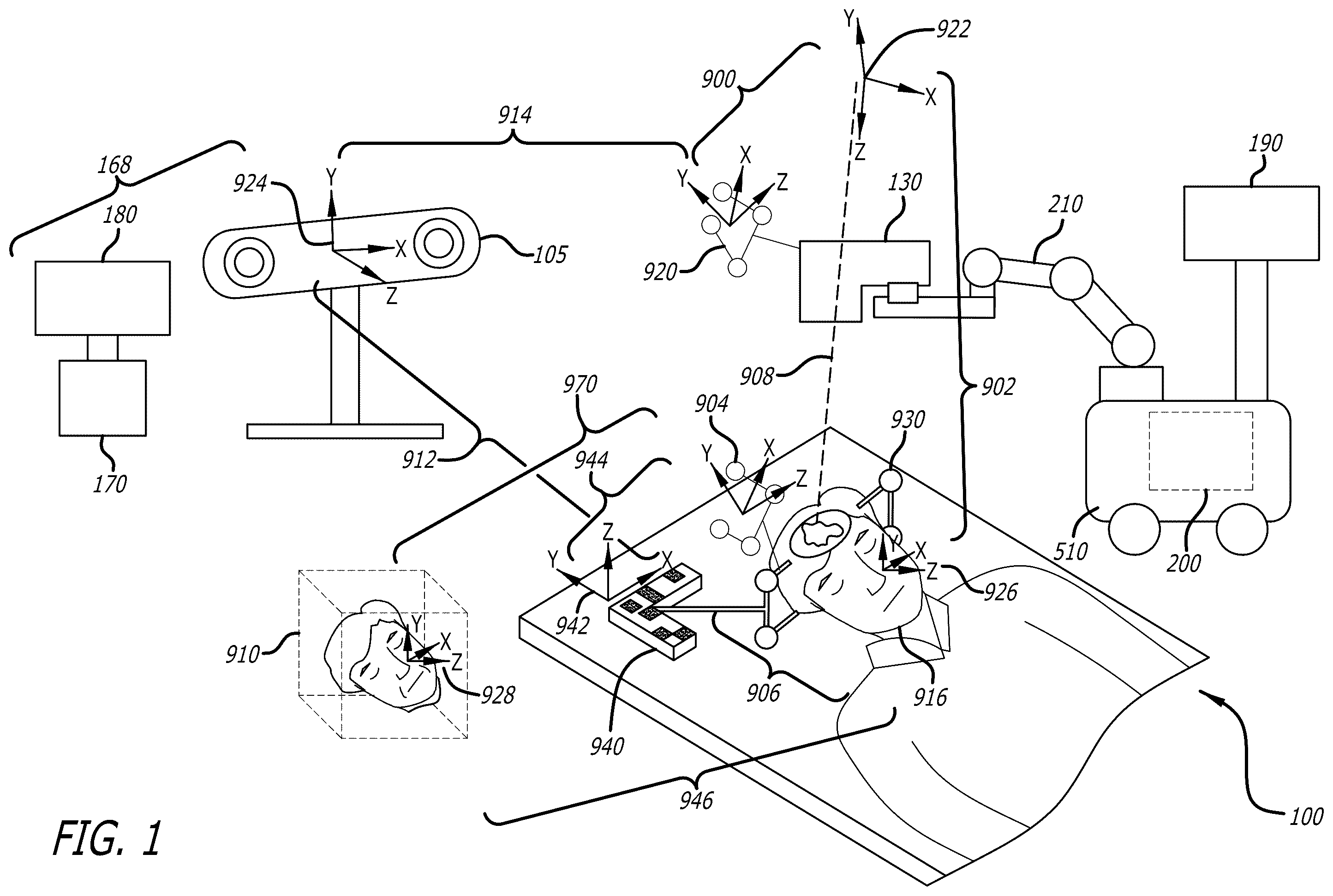 Patent US12376915 Figure 1 – Automated touchless registration for surgical navigation