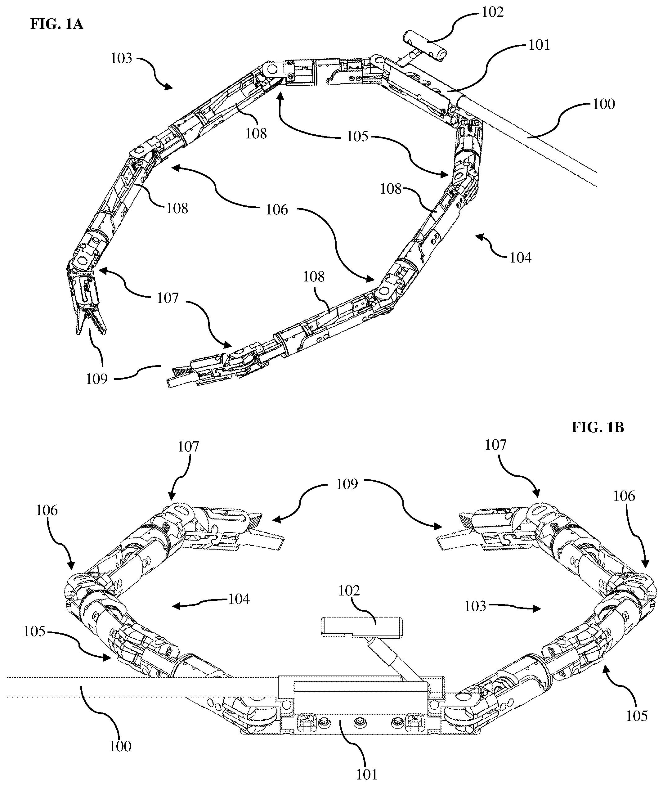 Patent US12376924 Figure 1 – Surgical robotic systems