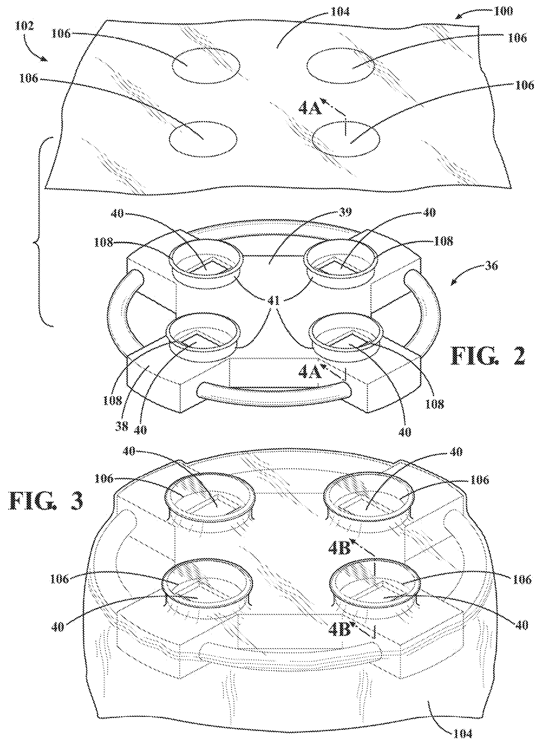 Patent US12376931 Figure 2 – Assembly for positioning a sterile surgical drape relative to optical position sensors
