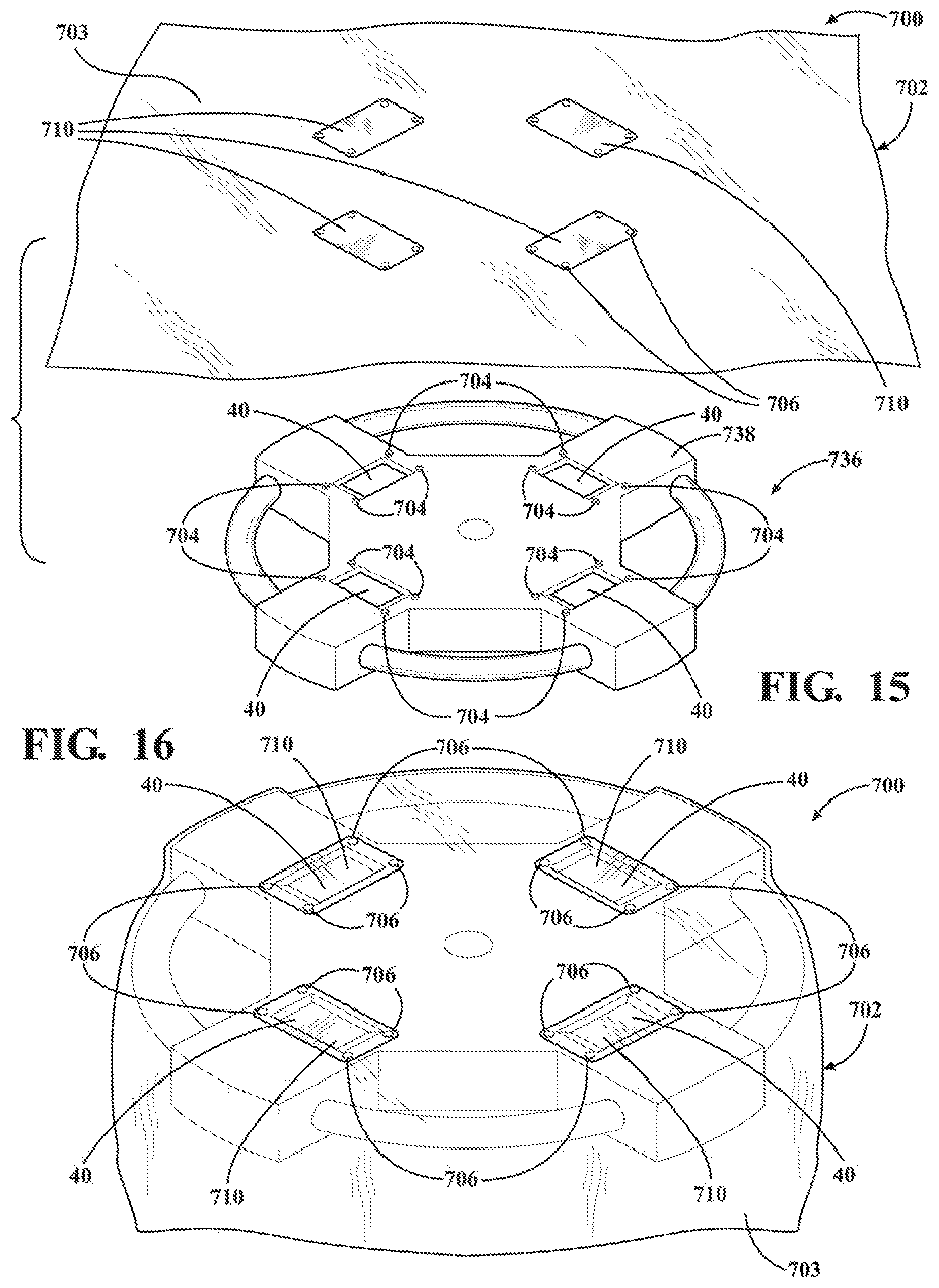 Patent US12376931 Figure 9 – Assembly for positioning a sterile surgical drape relative to optical position sensors