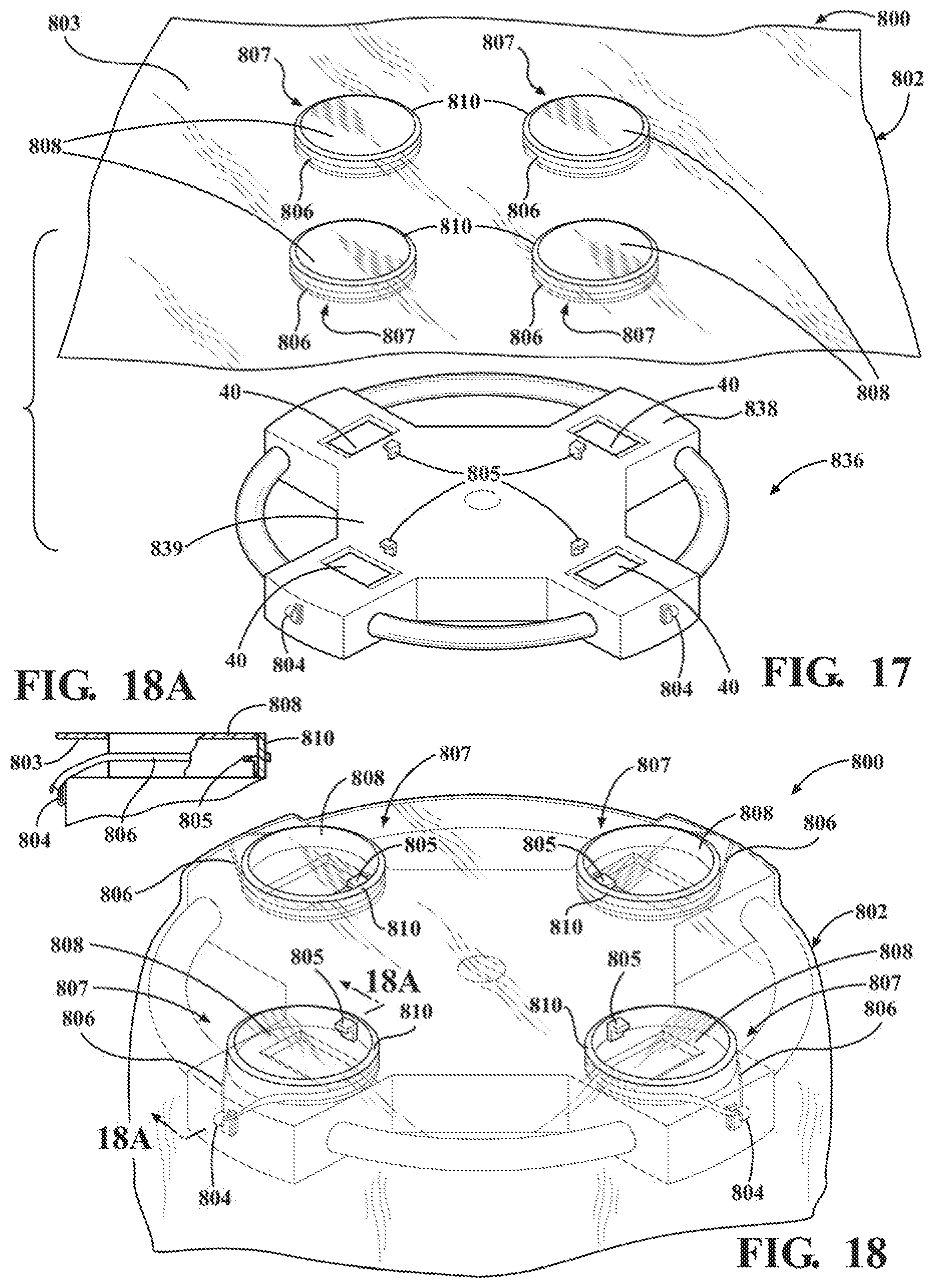 Patent US12376931 Figure 10 – Assembly for positioning a sterile surgical drape relative to optical position sensors