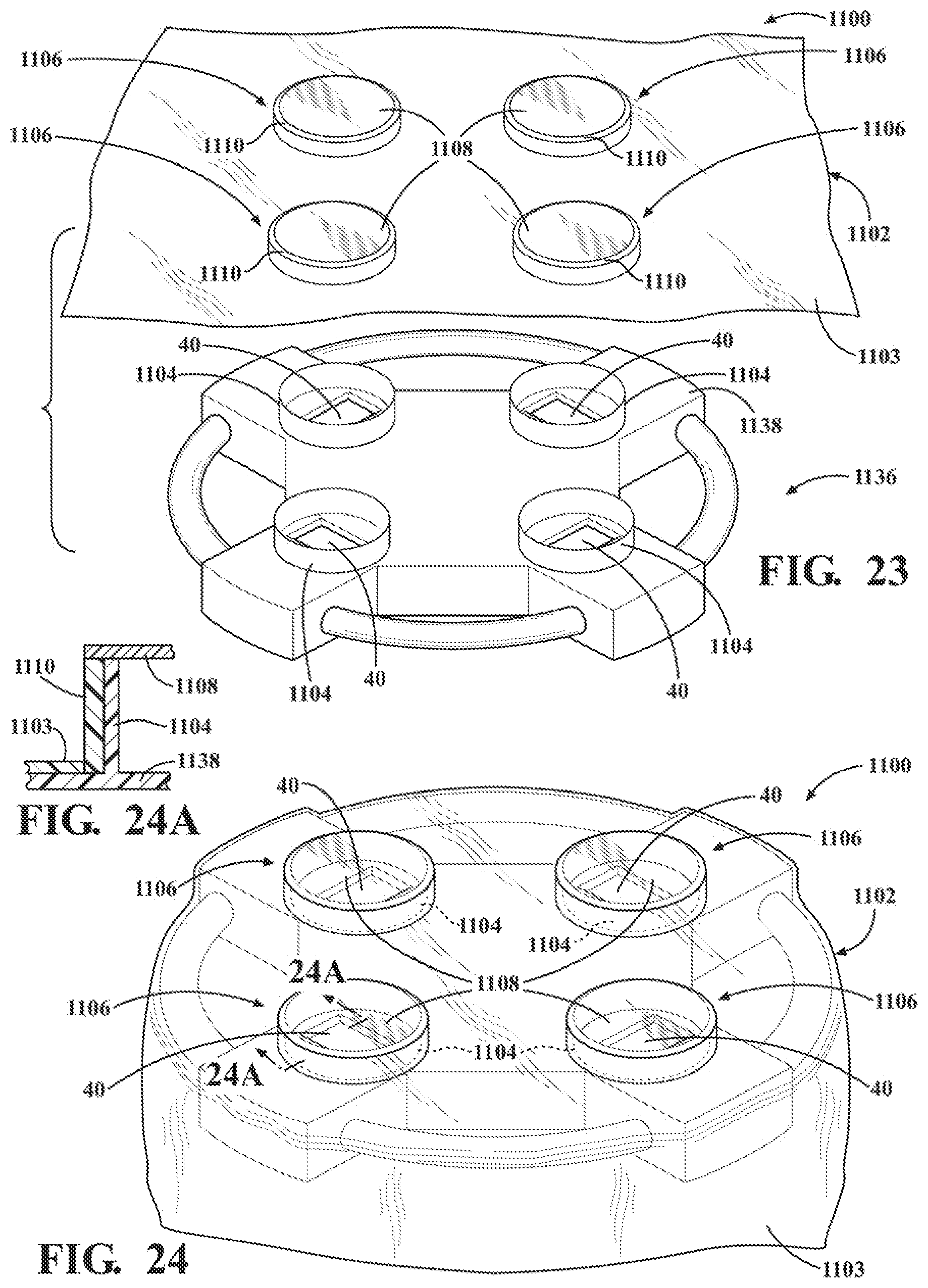 Patent US12376931 Figure 13 – Assembly for positioning a sterile surgical drape relative to optical position sensors