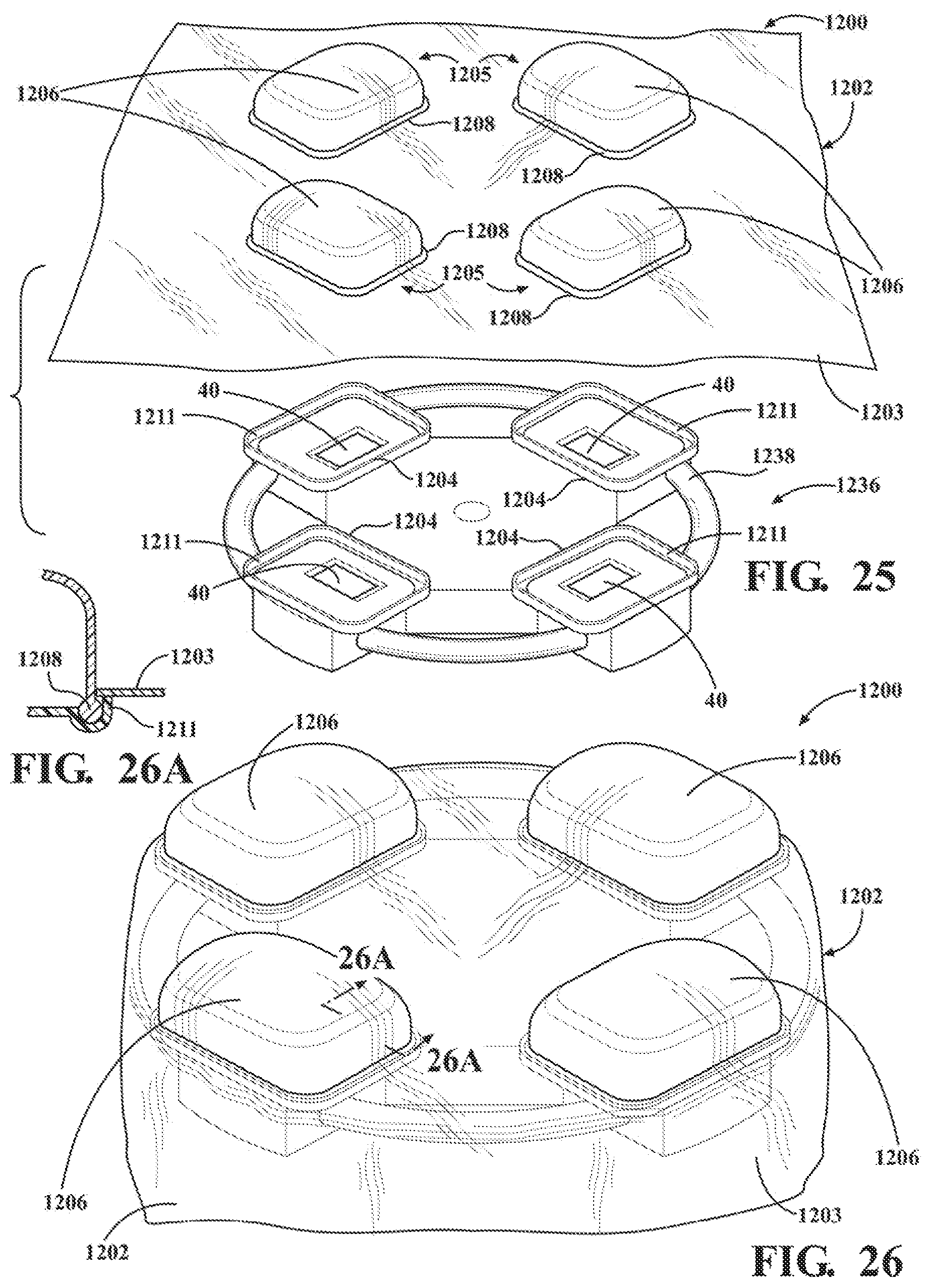 Patent US12376931 Figure 14 – Assembly for positioning a sterile surgical drape relative to optical position sensors