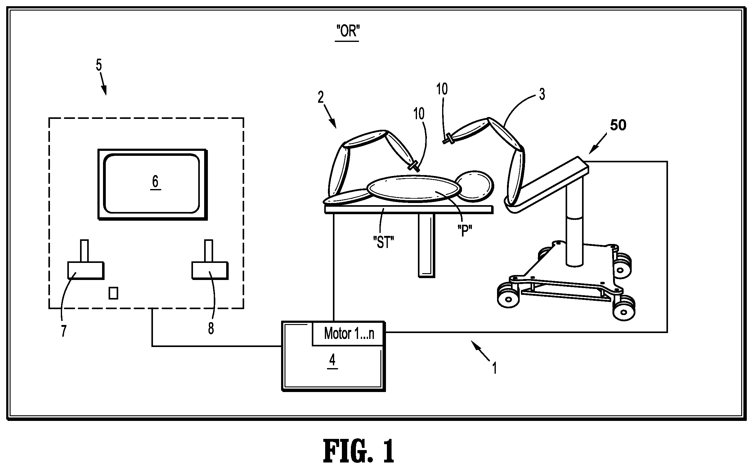 Patent US12376934 Figure 1 – Surgical robotic arm storage assemblies and methods of replacing surgical robotic arms using the storage assemblies