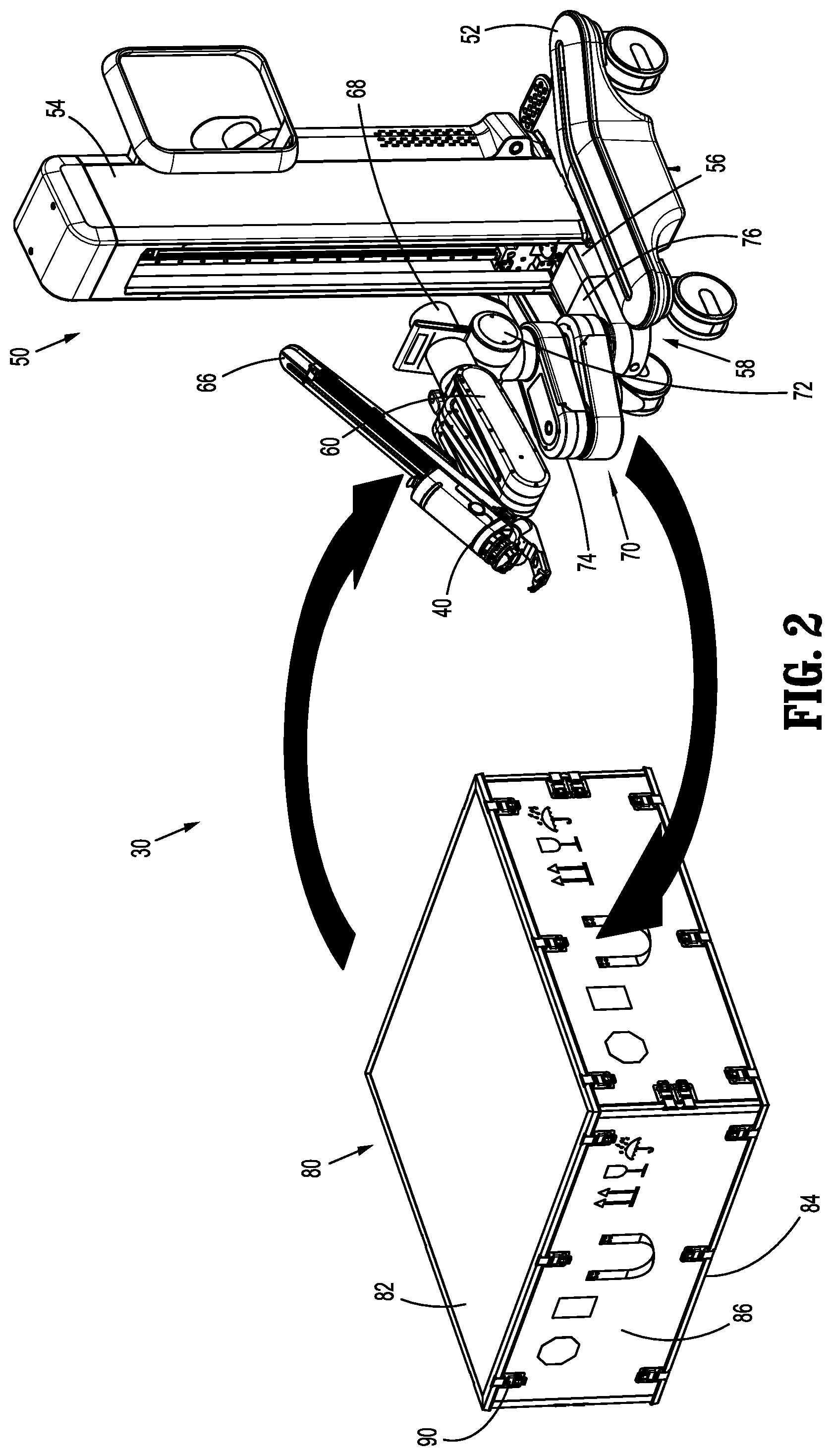 Patent US12376934 Figure 2 – Surgical robotic arm storage assemblies and methods of replacing surgical robotic arms using the storage assemblies