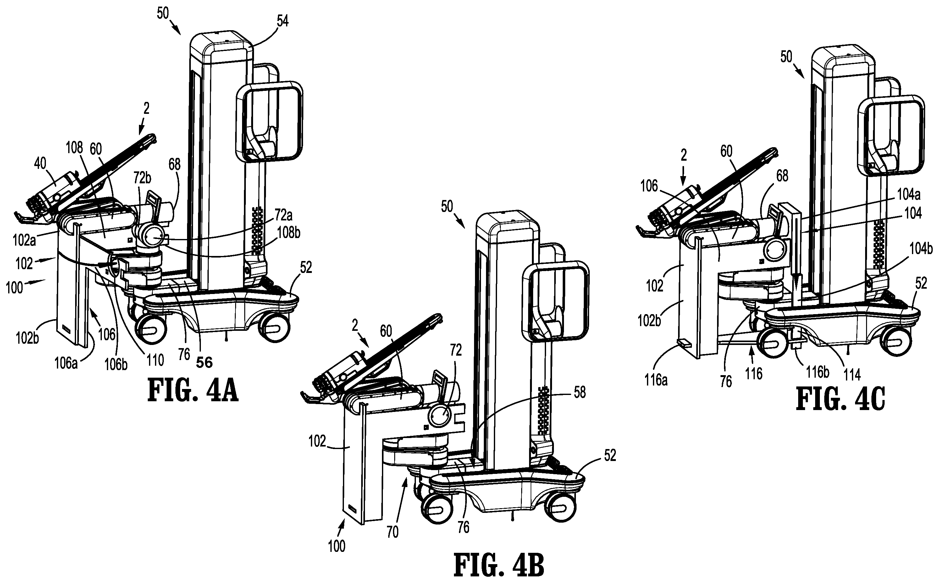 Patent US12376934 Figure 4 – Surgical robotic arm storage assemblies and methods of replacing surgical robotic arms using the storage assemblies