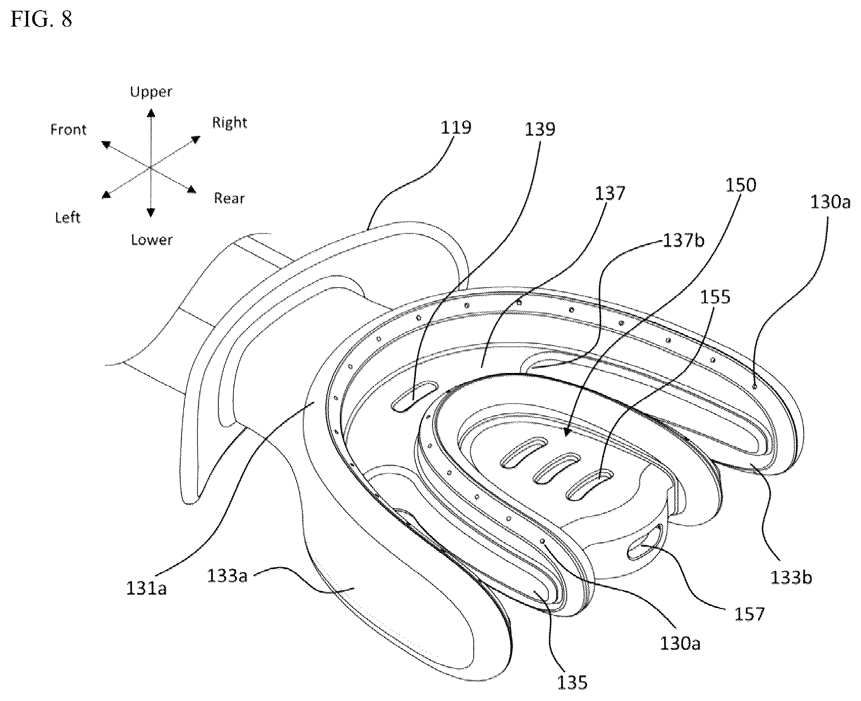 Patent US12376947 Figure 8 – Oral cavity cleaner for automatically sucking contaminated water for washing oral cavity