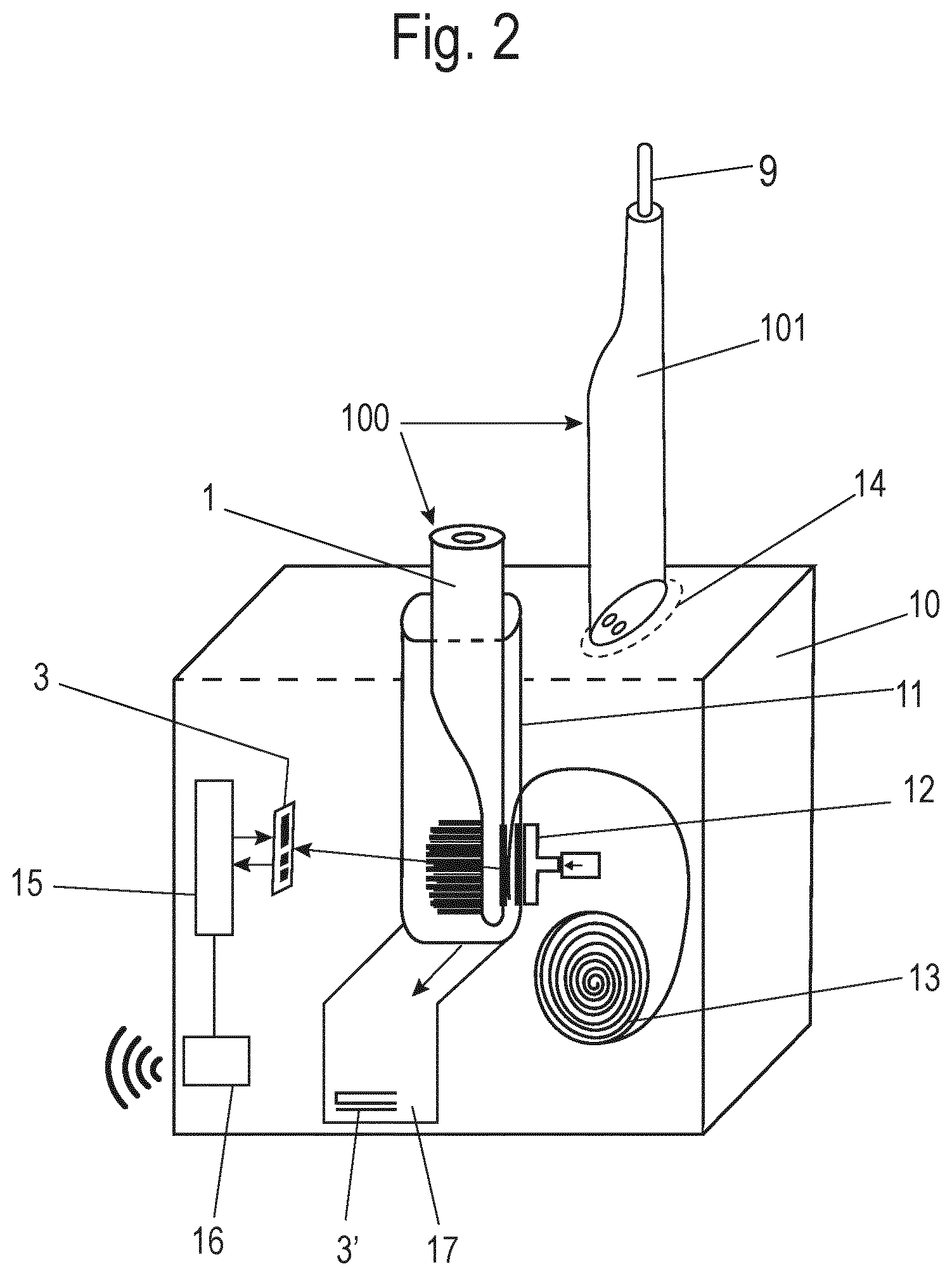 Patent US12376950 Figure 2 – Brush head, toothbrush, analysis system and method for the operation thereof