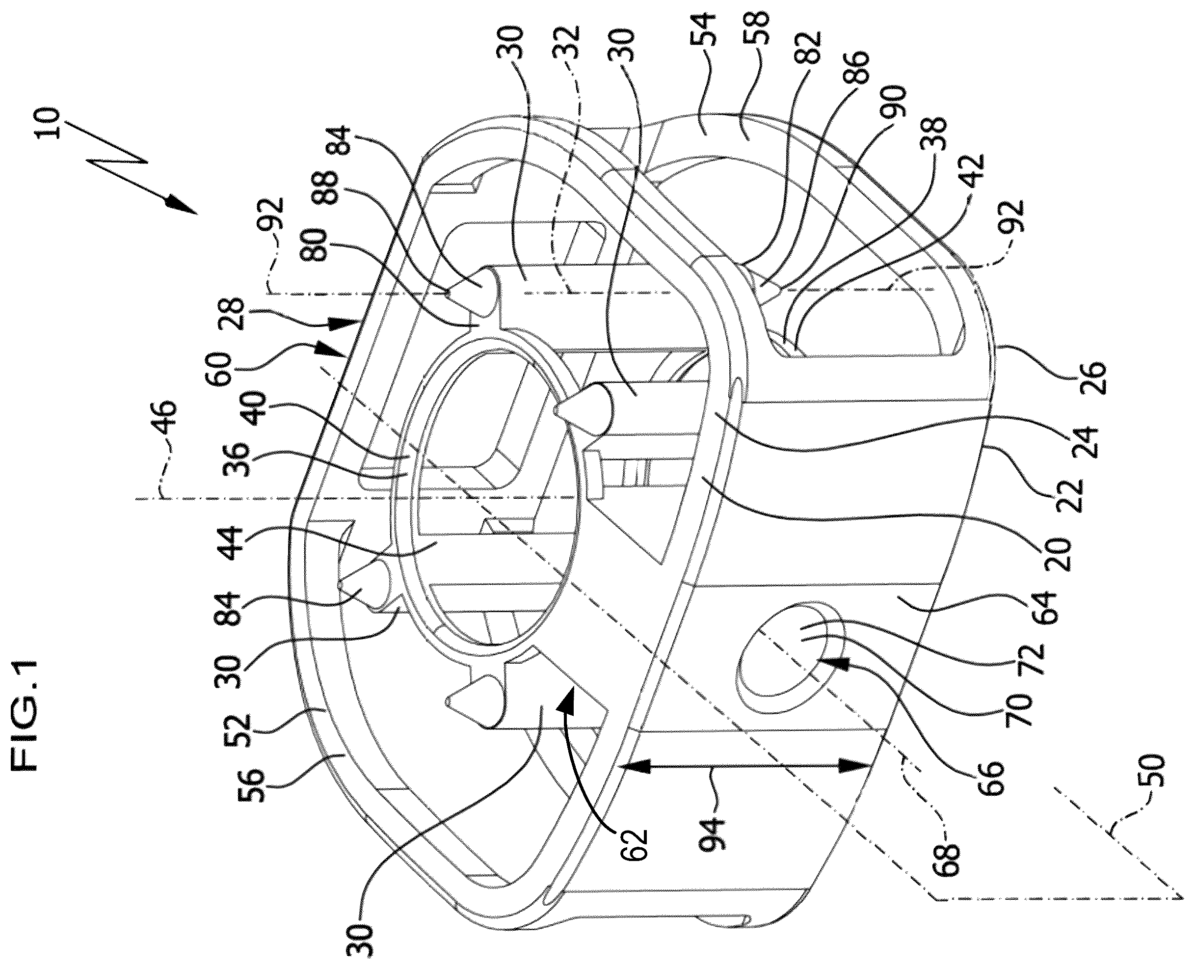 Patent US12376966 Figure 1 – Intervertebral implant