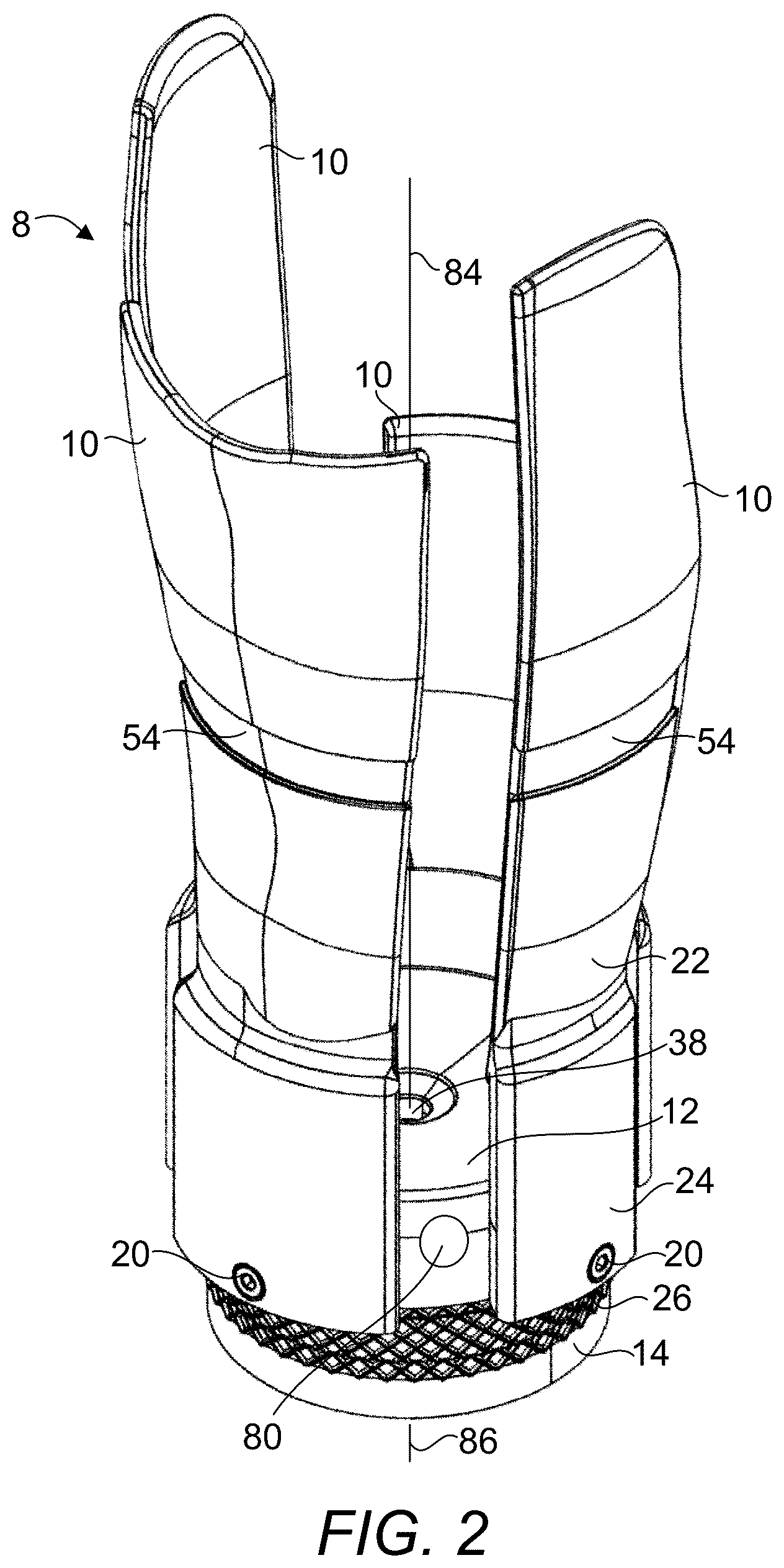 Patent US12376976 Figure 2 – Prosthetic socket