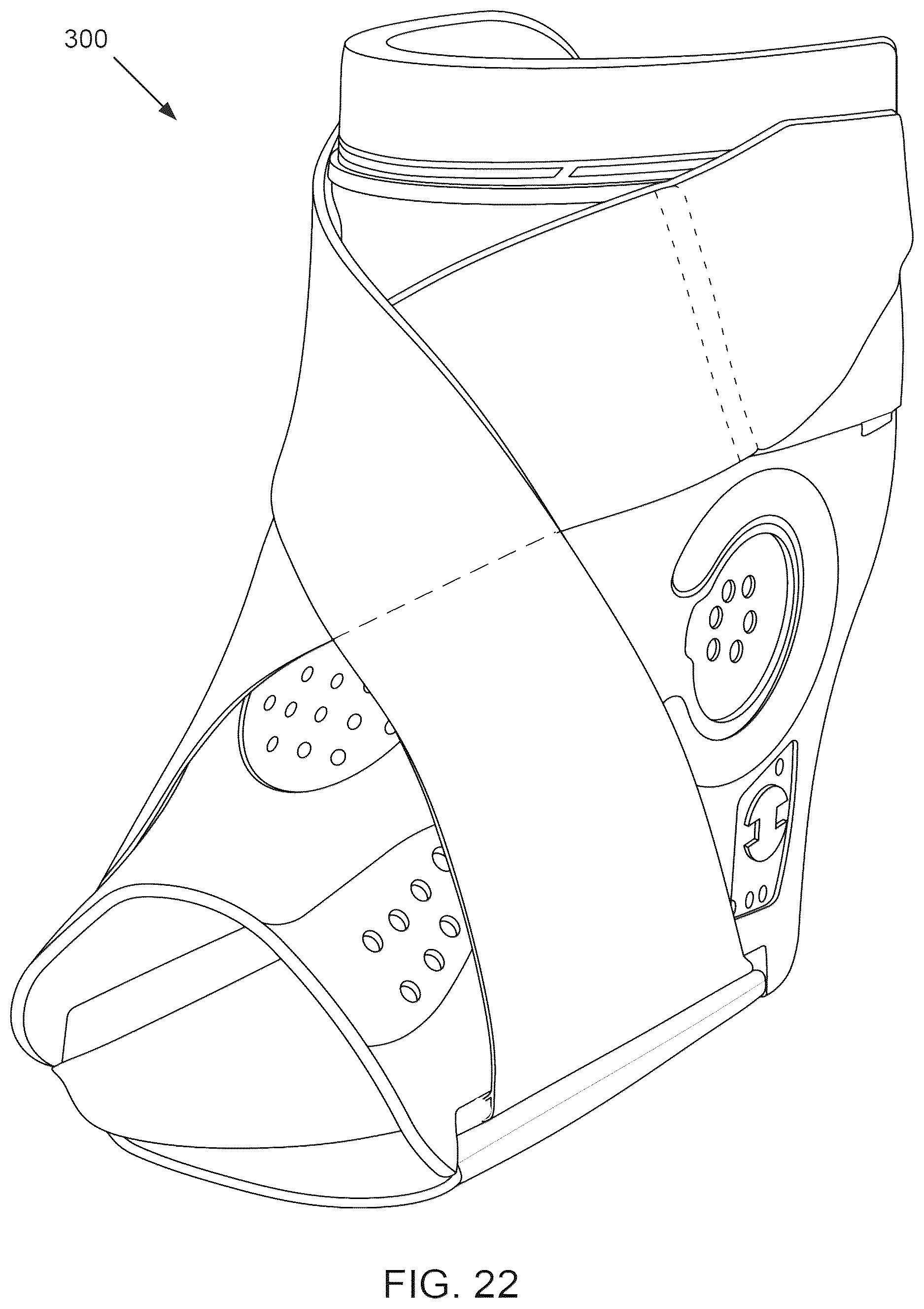Patent US12376981 Figure 5 – Universal dynamic athletic ankle brace and add-on interior stirrup support system