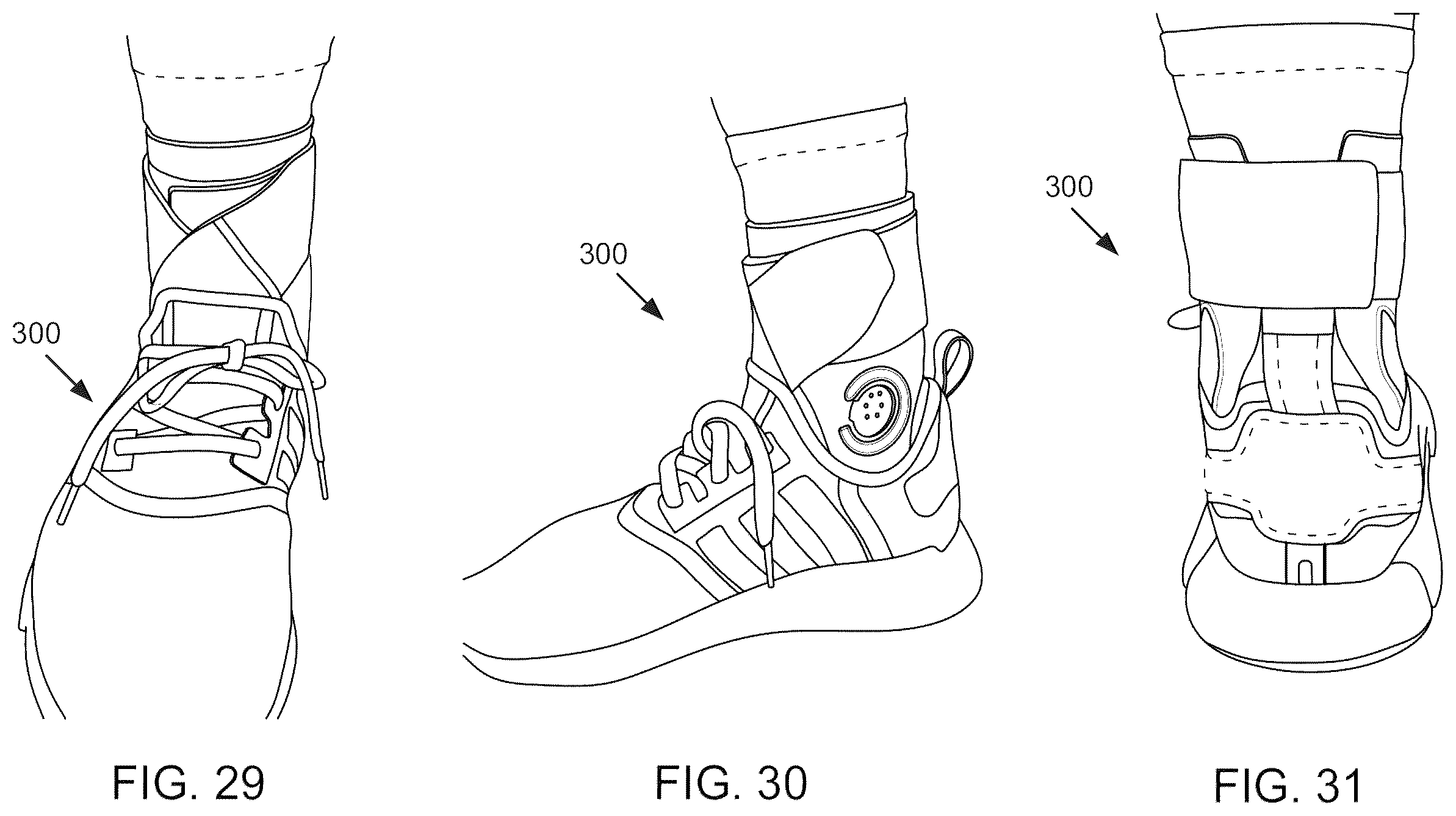 Patent US12376981 Figure 10 – Universal dynamic athletic ankle brace and add-on interior stirrup support system