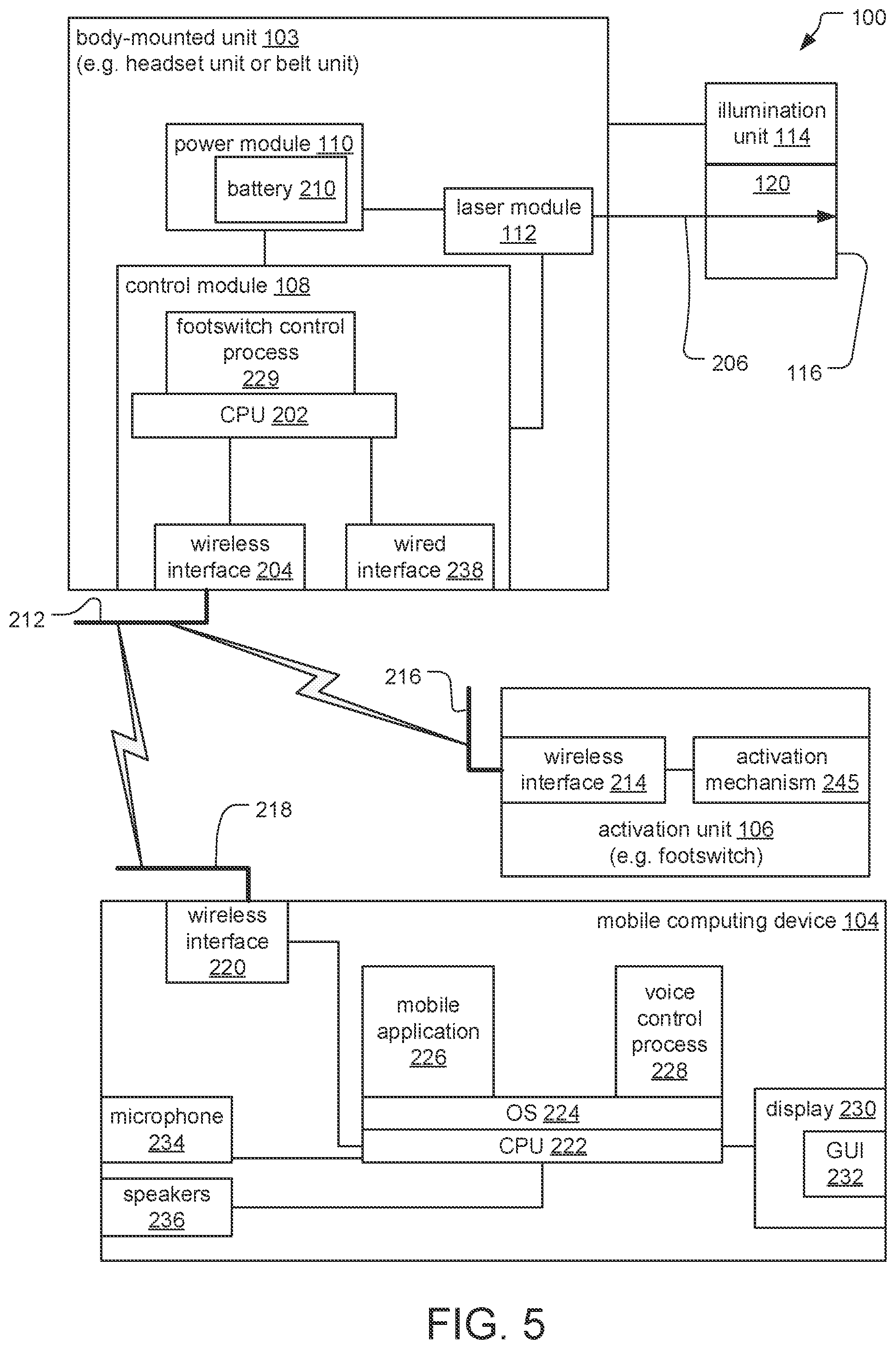 Patent US12376994 Figure 5 – Body mounted laser indirect ophthalmoscope (LIO) system