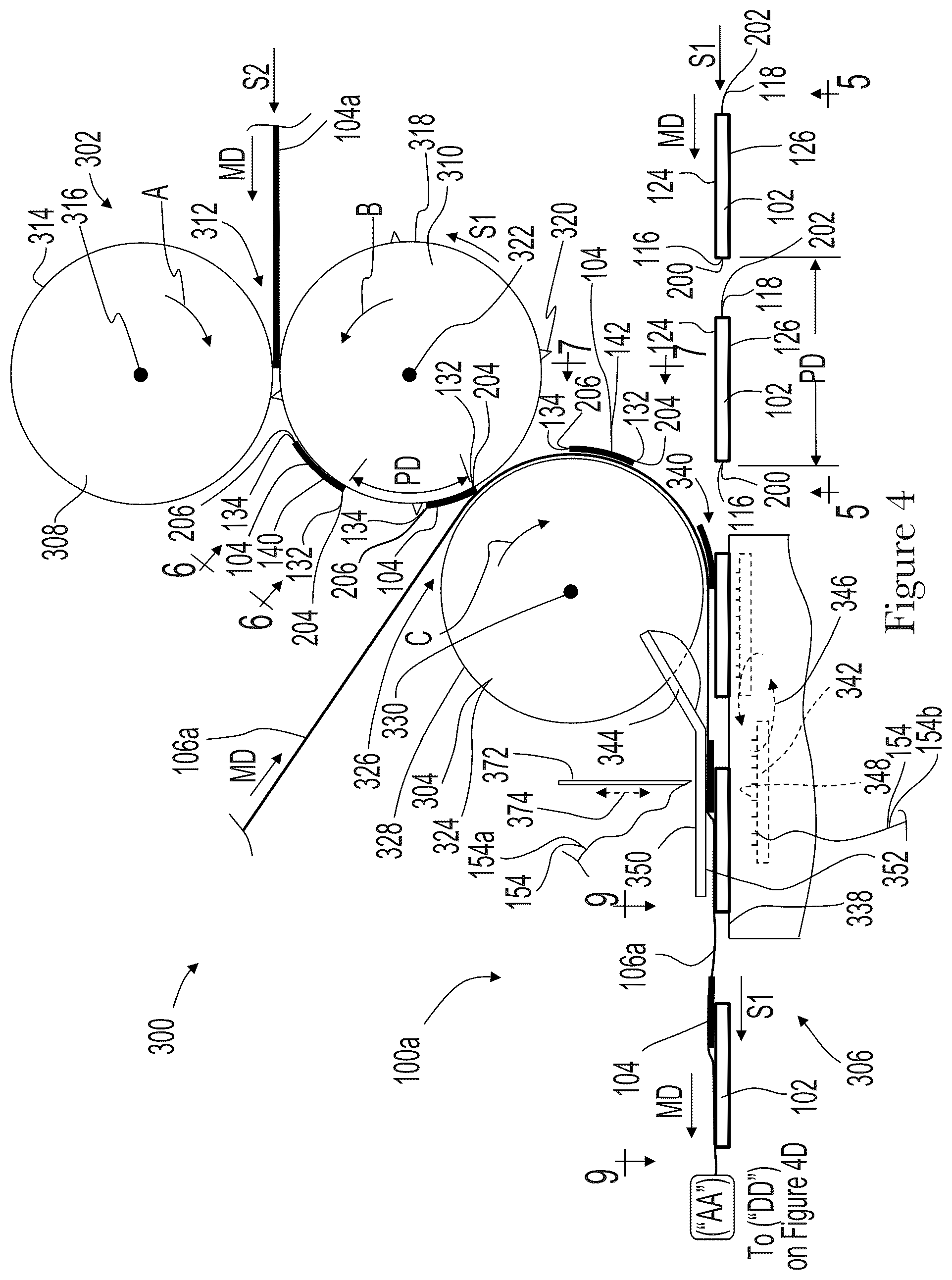 Patent US12376998 Figure 4 – Method and apparatus for making tampons
