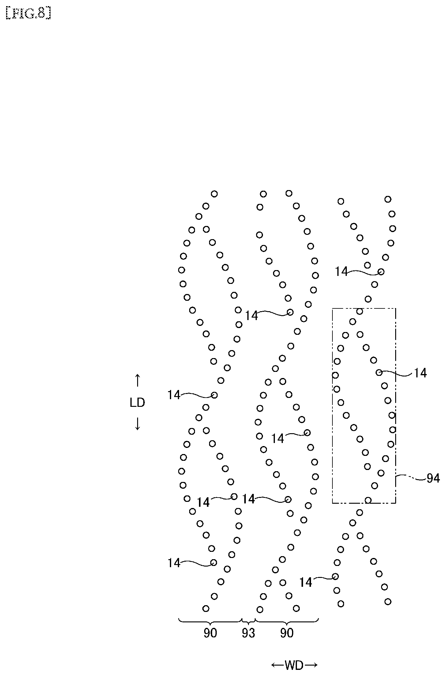 Patent US12377002 Figure 8 – Disposable wearing article