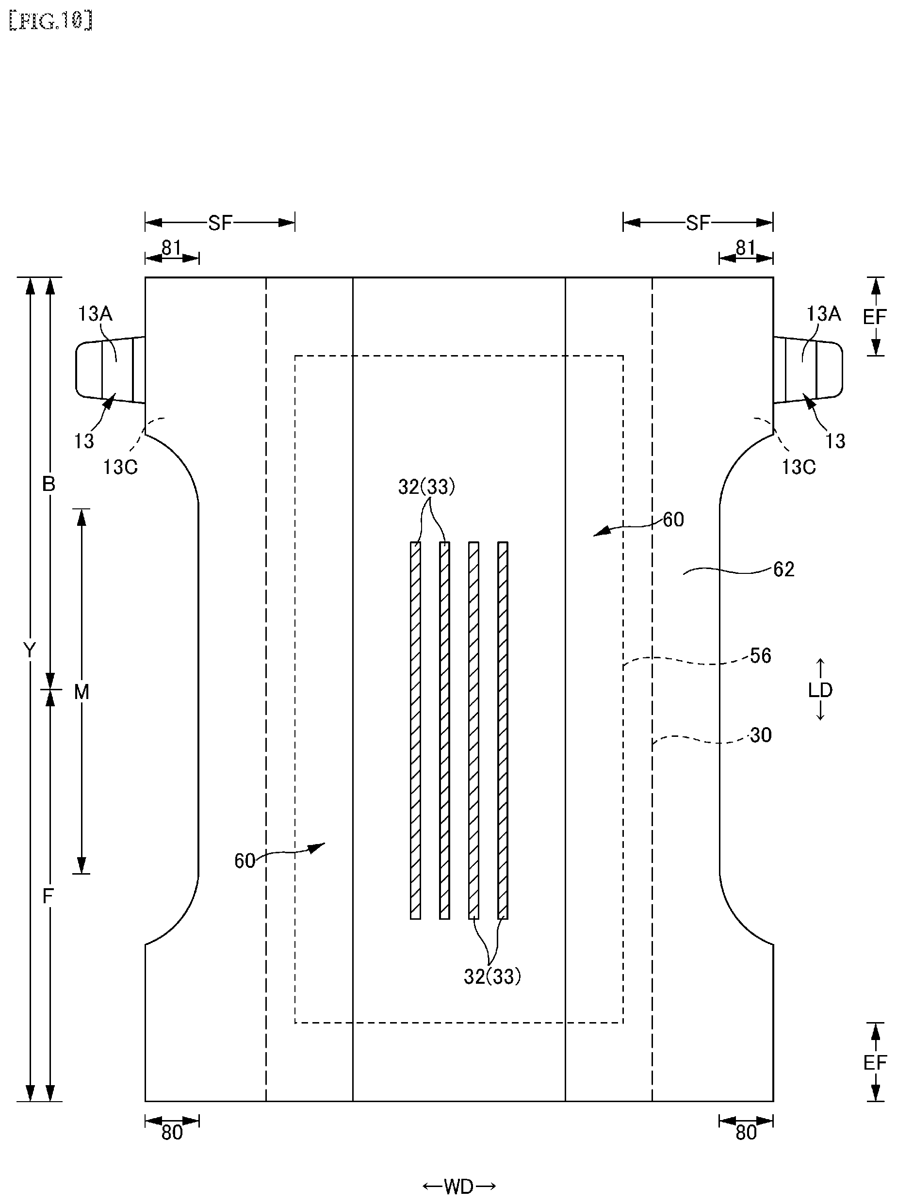Patent US12377002 Figure 10 – Disposable wearing article
