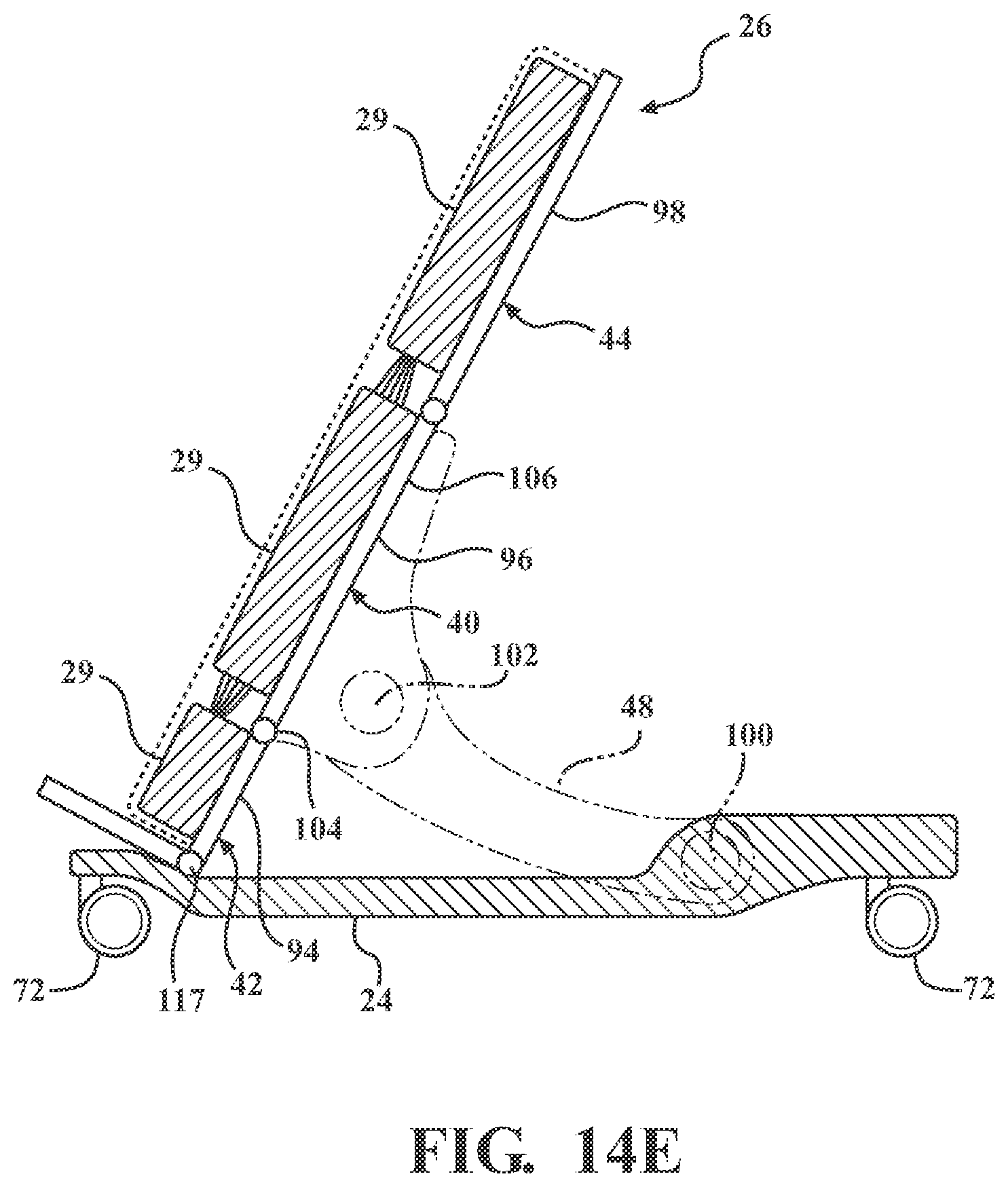Patent US12377004 Figure 15 – Patient support systems with a chair configuration and a stowable foot section