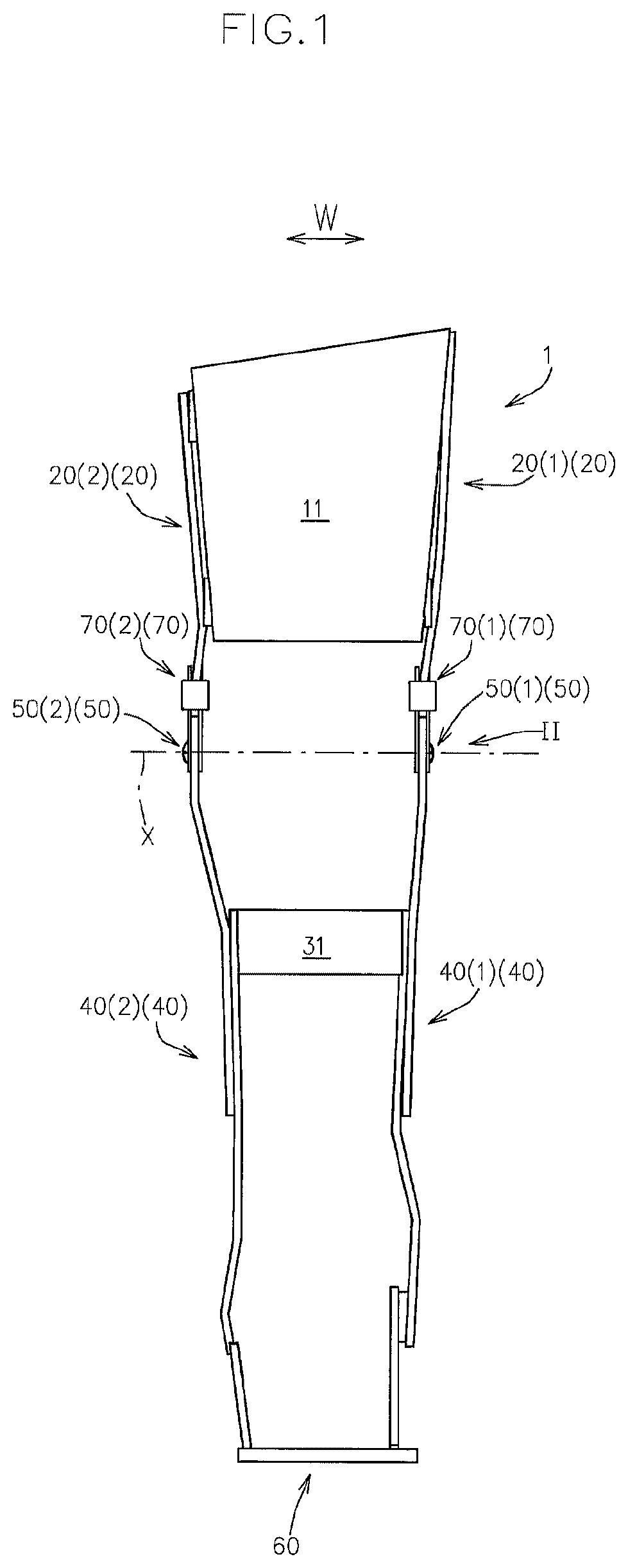Patent US12377007 Figure 1 – Gait motion assisting apparatus