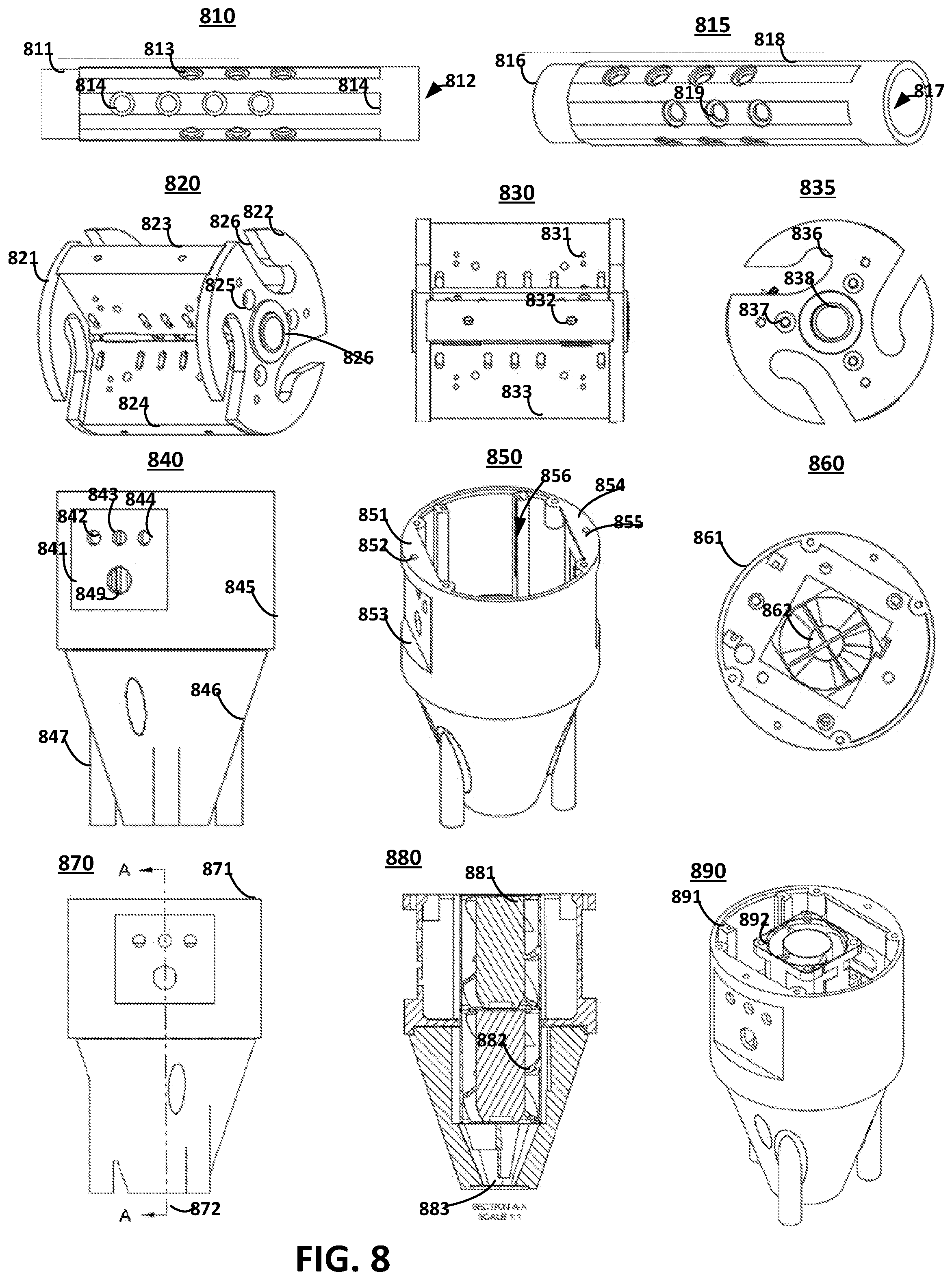 Patent US12377178 Figure 8 – UV-C virus inactivation devices and suppressing sound and operating the same