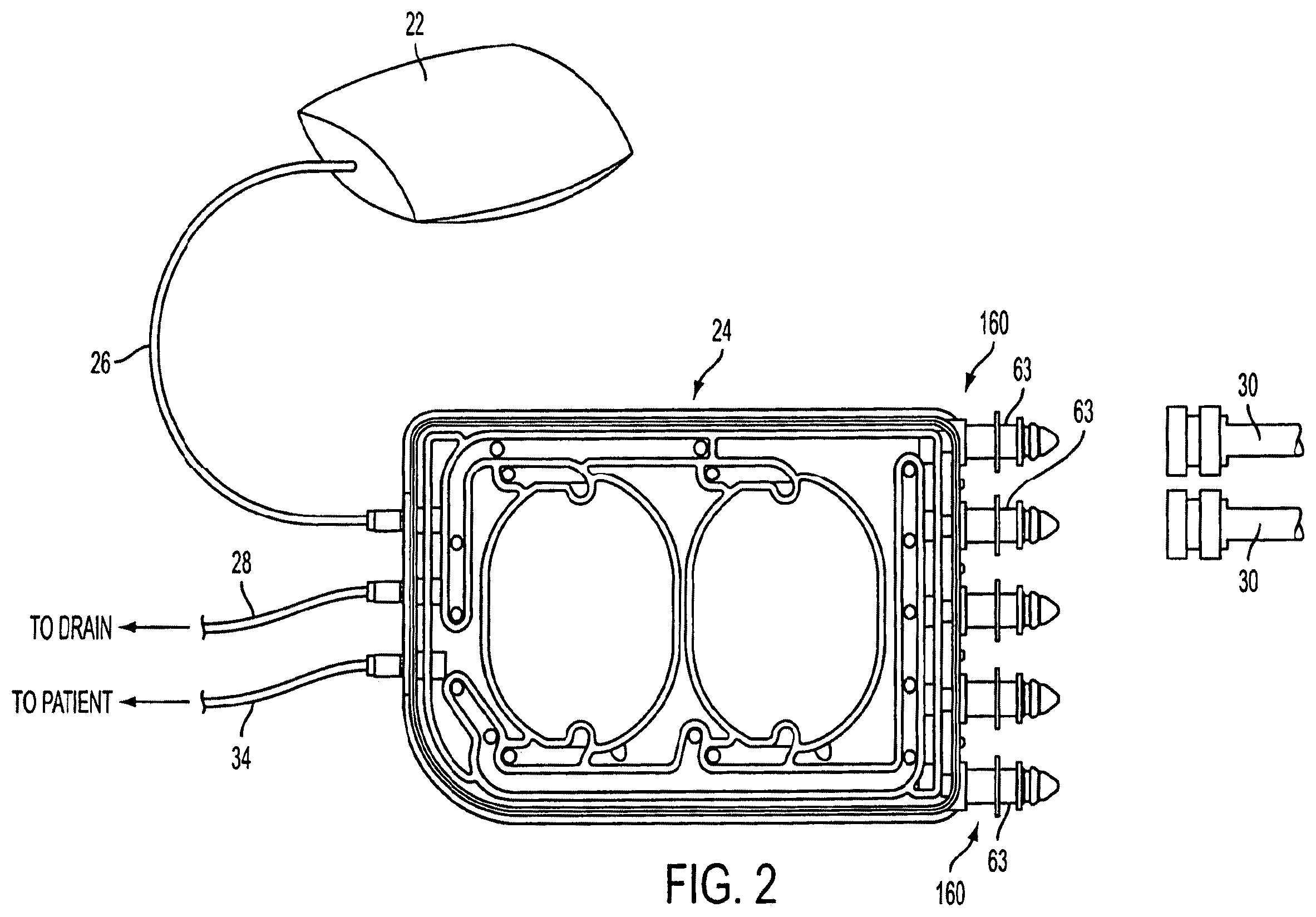 Patent US12377197 Figure 2 – Disposable components for fluid line autoconnect systems and methods