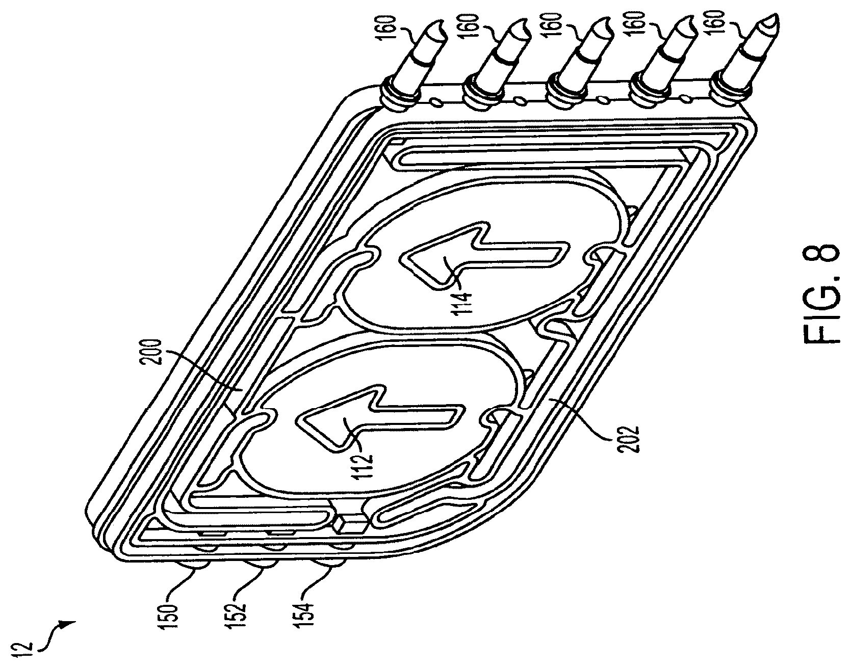 Patent US12377197 Figure 8 – Disposable components for fluid line autoconnect systems and methods