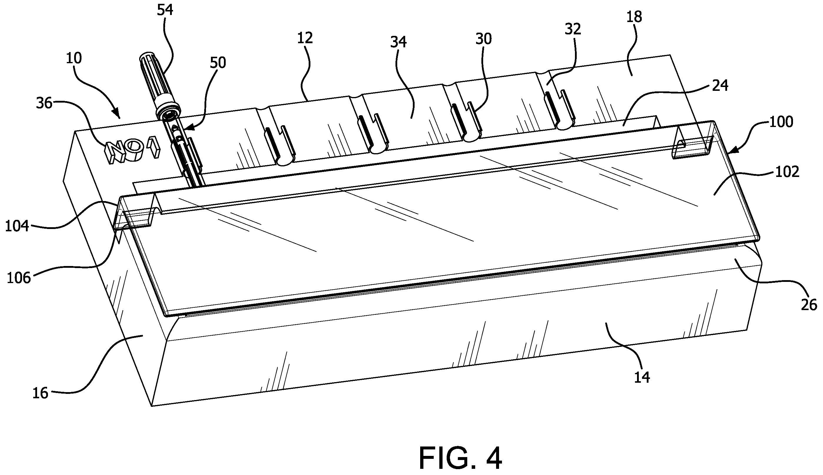 Patent US12377207 Figure 4 – Transportation tray for transportation of a filled syringe