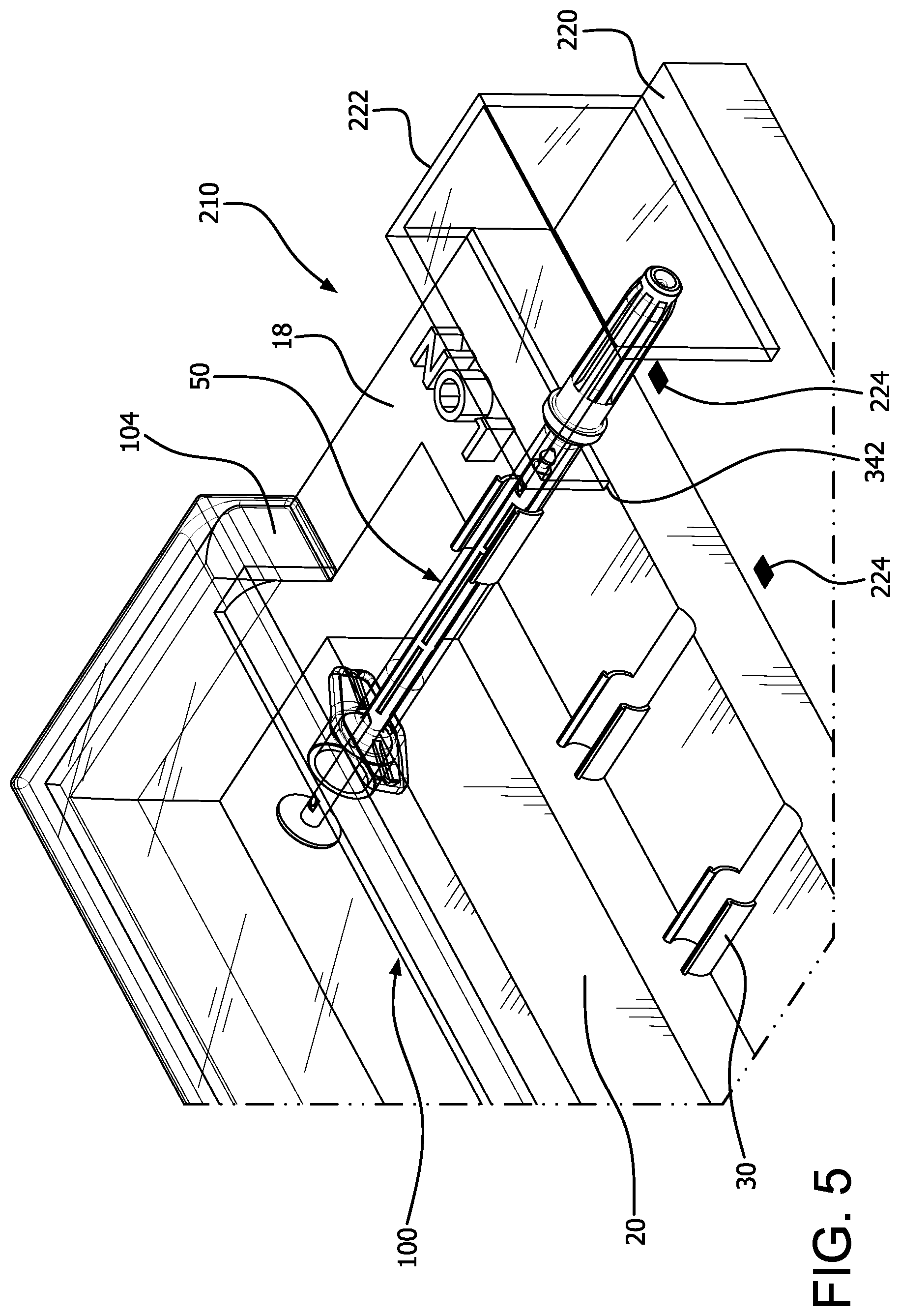 Patent US12377207 Figure 5 – Transportation tray for transportation of a filled syringe