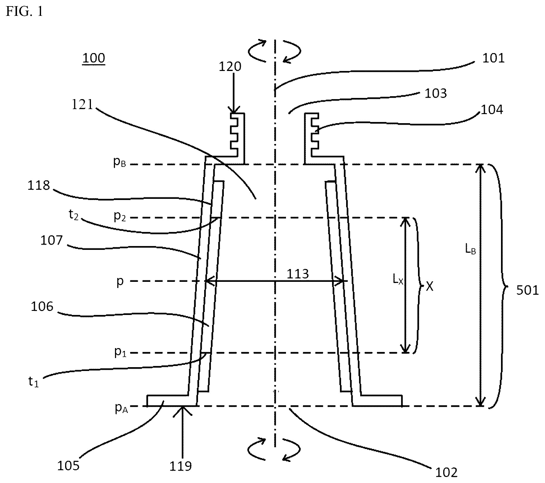 Patent US12377222 Figure 1 – Receptacle for pharmaceutical packaging having a graduated lubricant layer