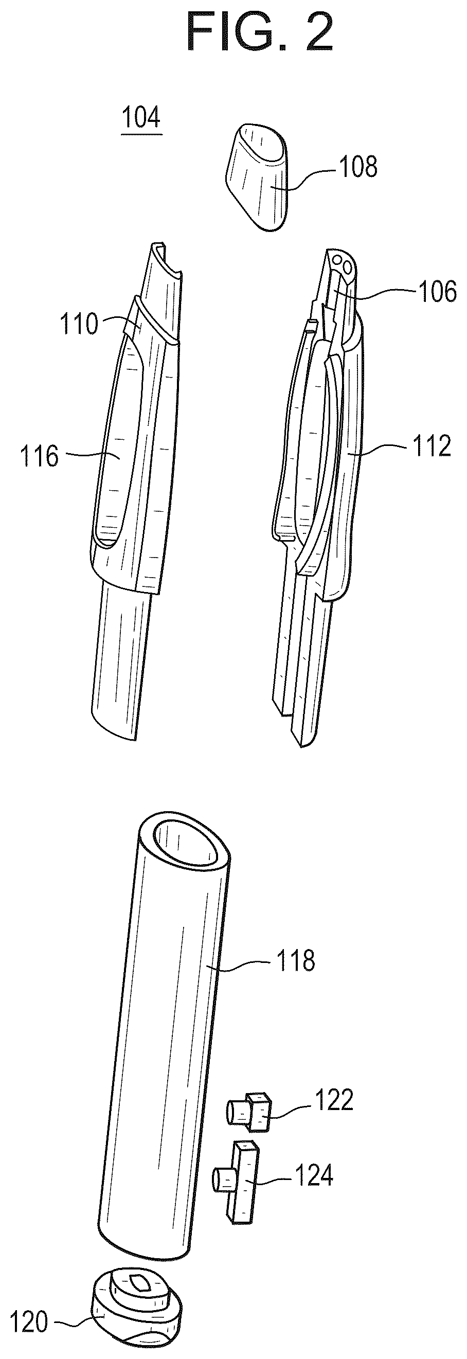 Patent US12377231 Figure 2 – Pod assembly, dispensing body, and e-vapor apparatus including the same