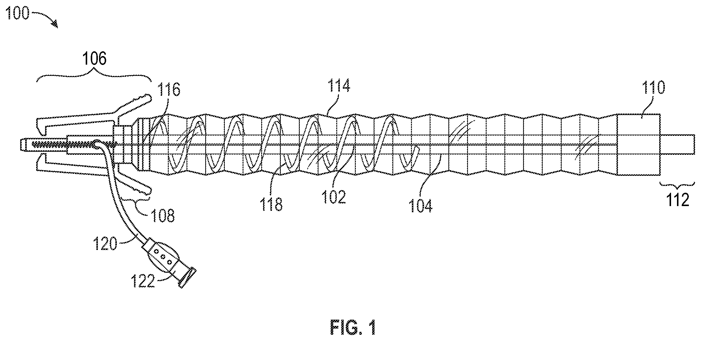 Patent US12377248 Figure 1 – Vascular access device assembly facilitating single-handed probe advancement with a support member