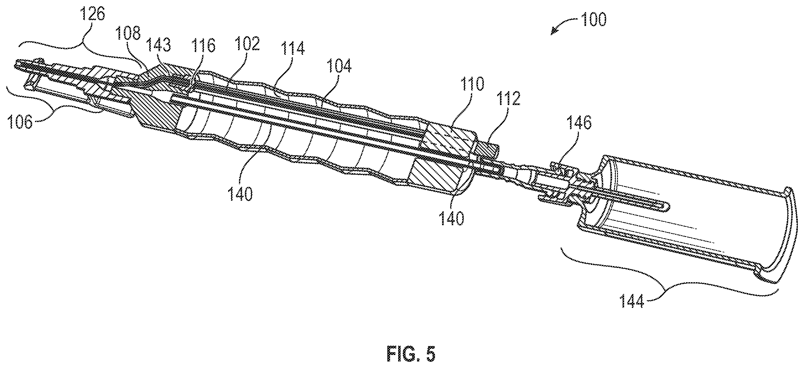 Patent US12377248 Figure 5 – Vascular access device assembly facilitating single-handed probe advancement with a support member