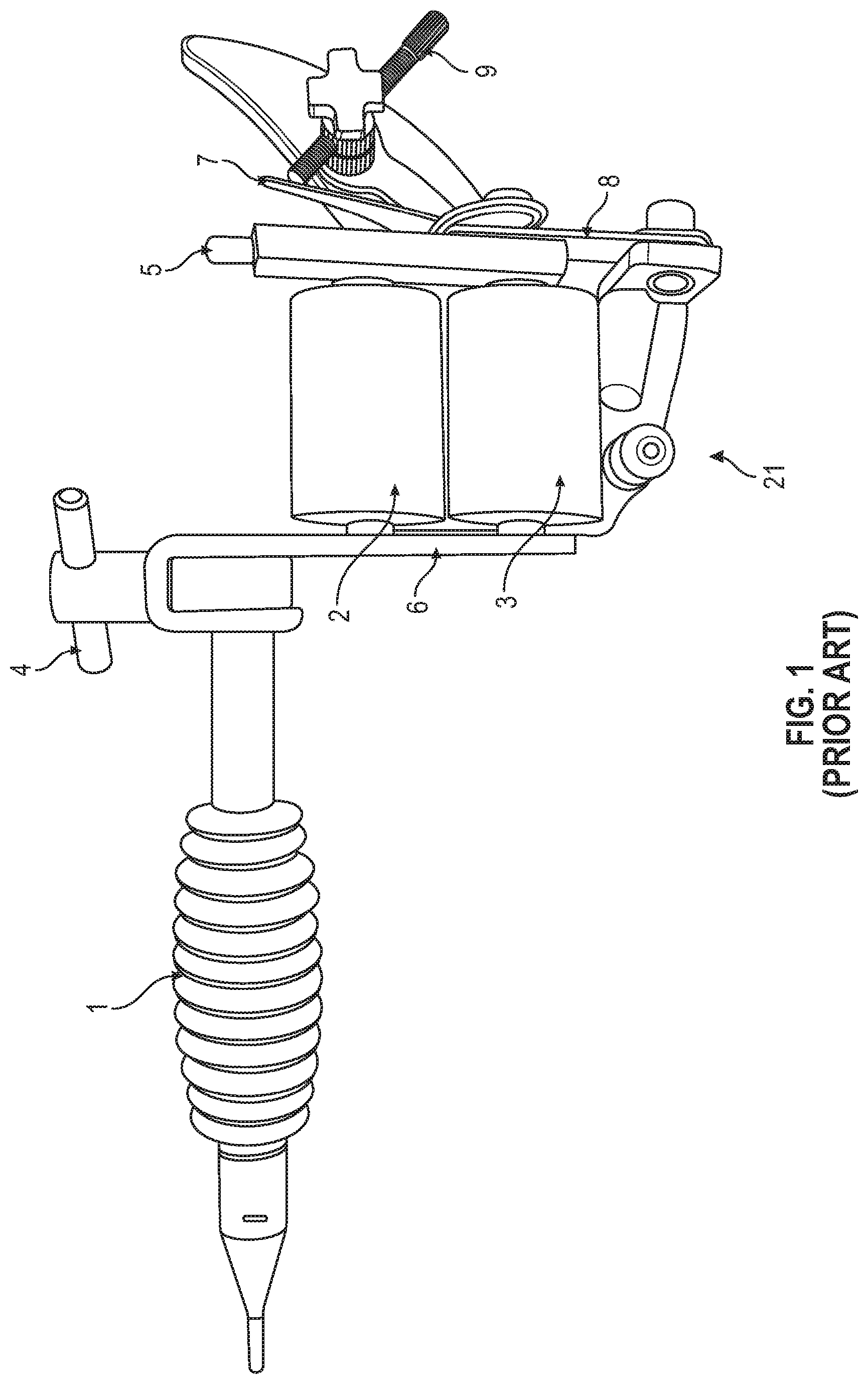 Patent US12377254 Figure 1 – Tattoo device