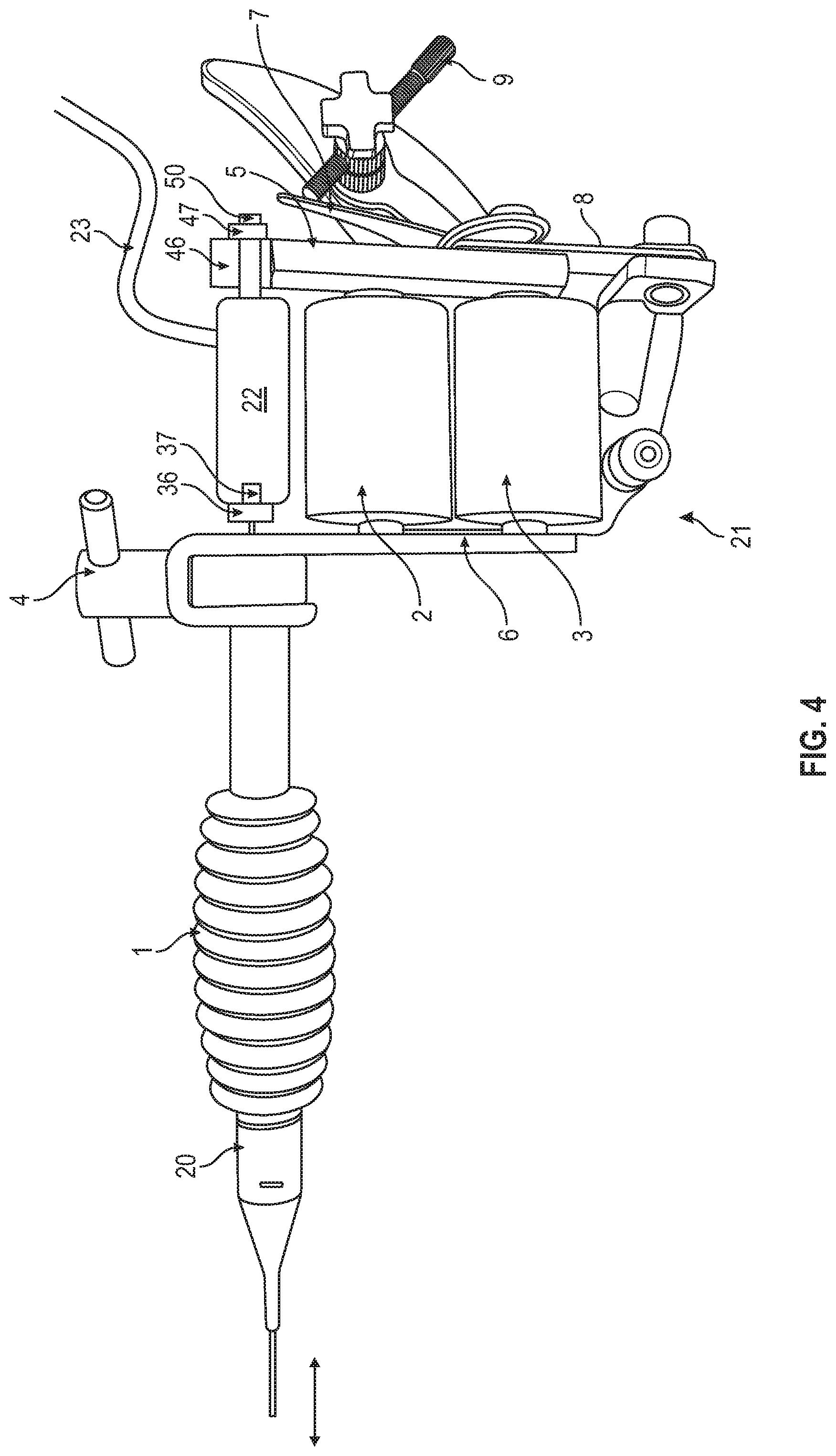Patent US12377254 Figure 4 – Tattoo device