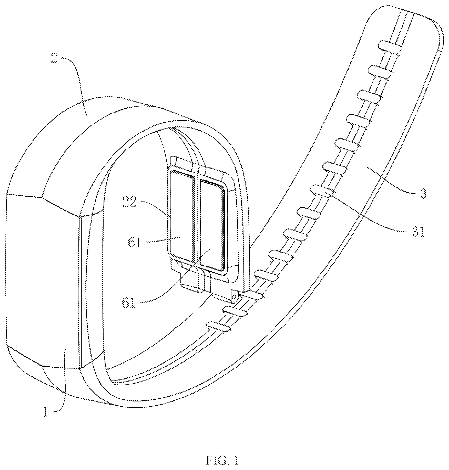 Patent US12377261 Figure 1 – Watchband with conductive function of bracelet