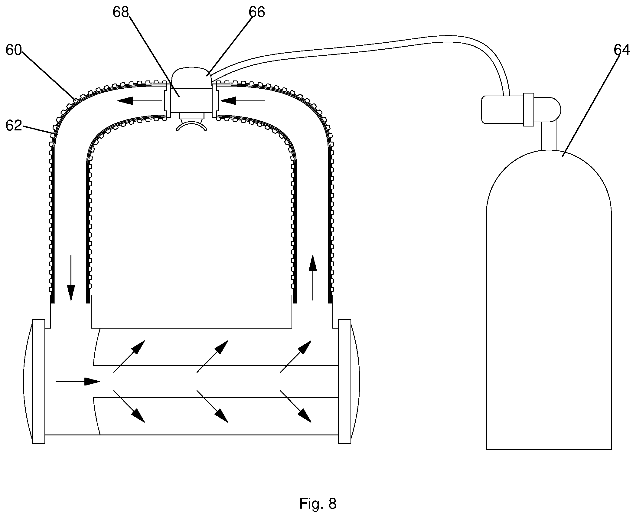 Patent US12377295 Figure 8 – Counterlung for a rebreathing apparatus