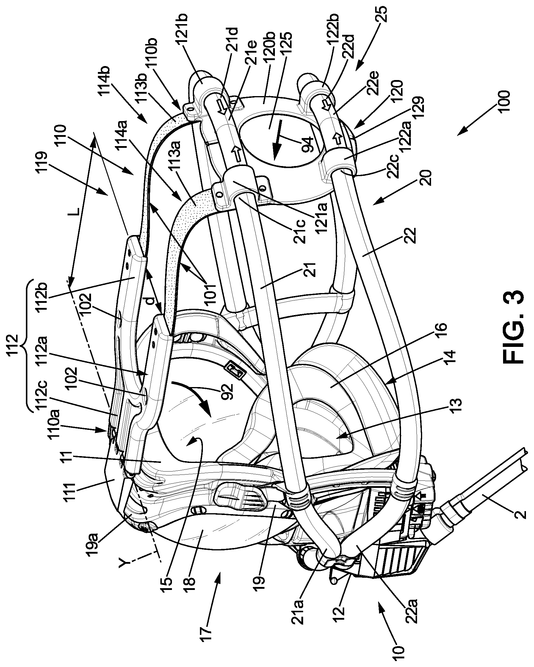Patent US12377297 Figure 3 – Breathing equipment for an aircraft, breathing assembly and method for stowing the breathing equipment