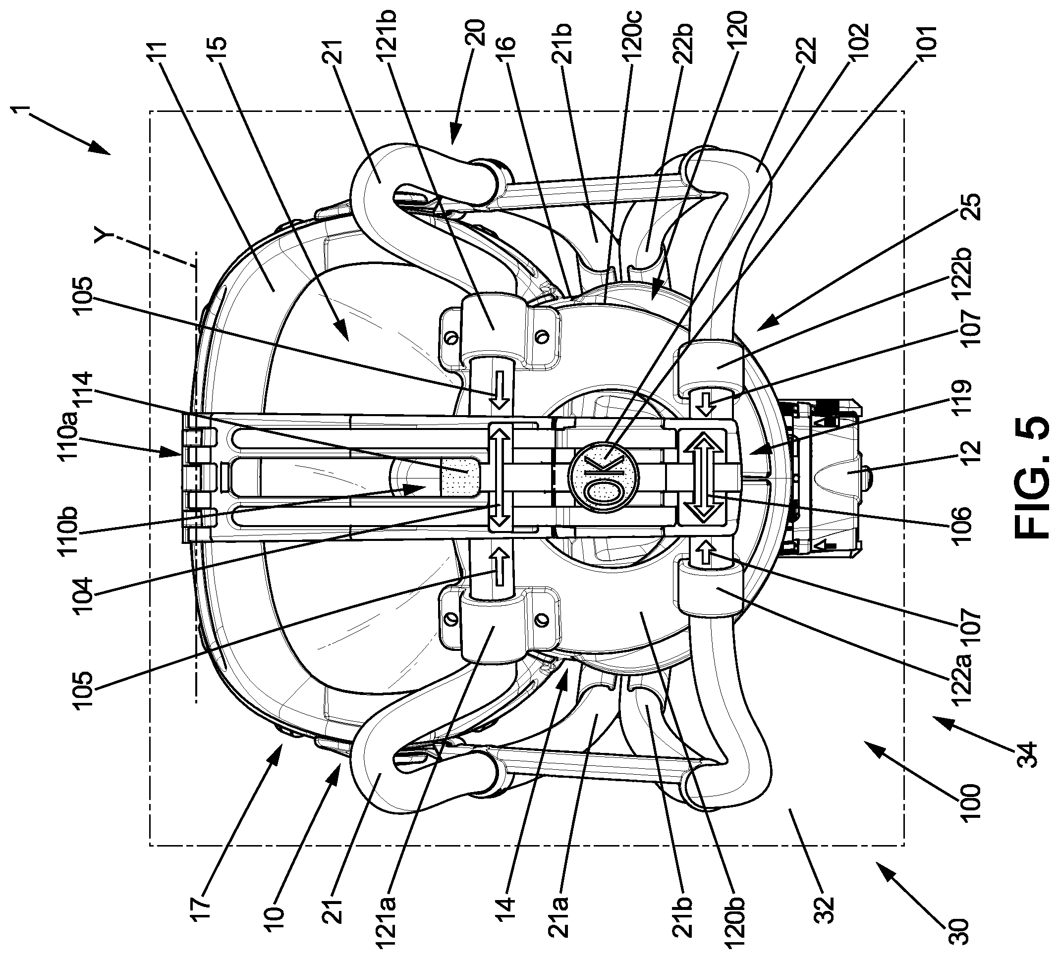 Patent US12377297 Figure 5 – Breathing equipment for an aircraft, breathing assembly and method for stowing the breathing equipment