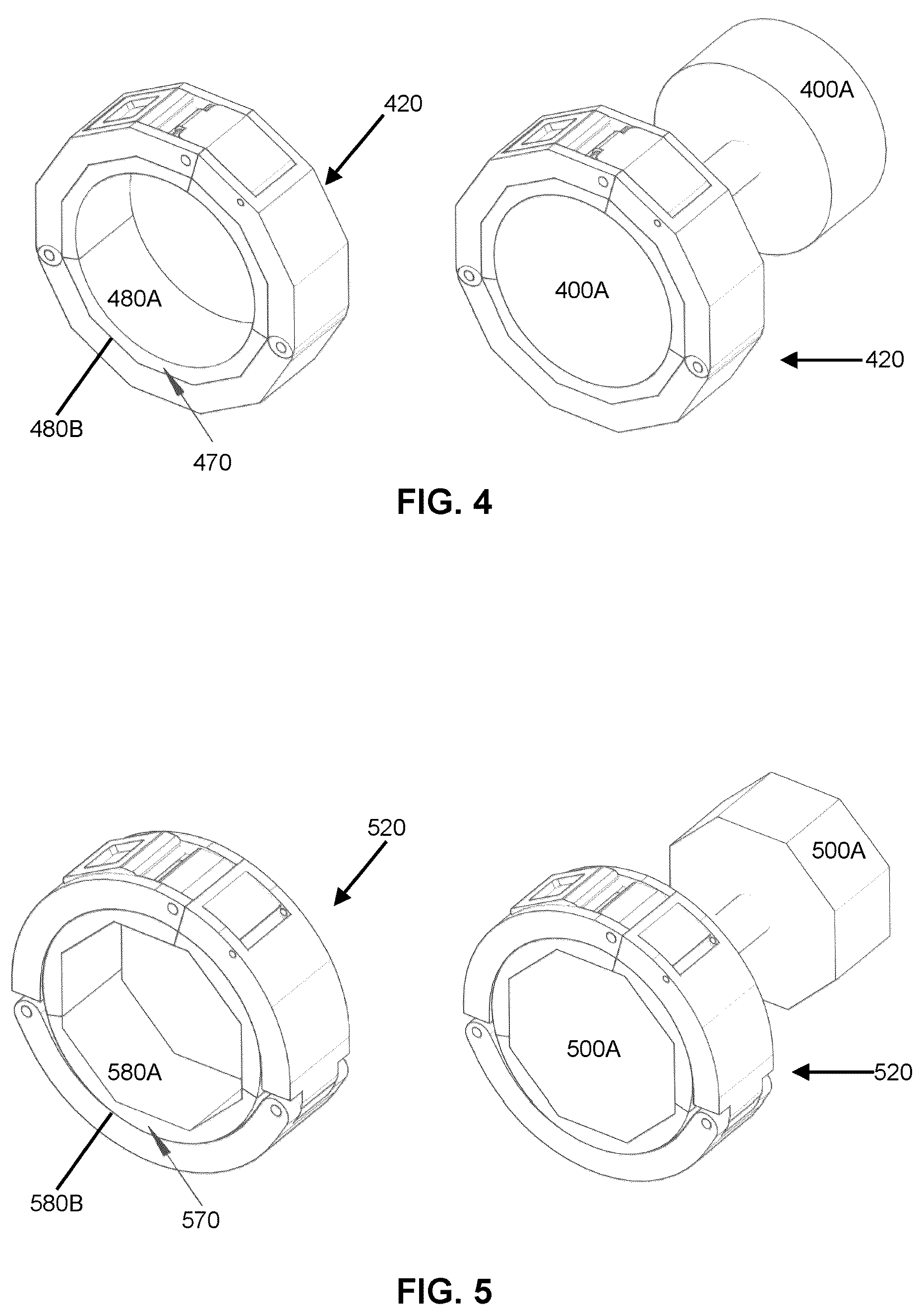 Patent US12377305 Figure 3 – Hingedly plated locking collar for retrofitting a barred weight
