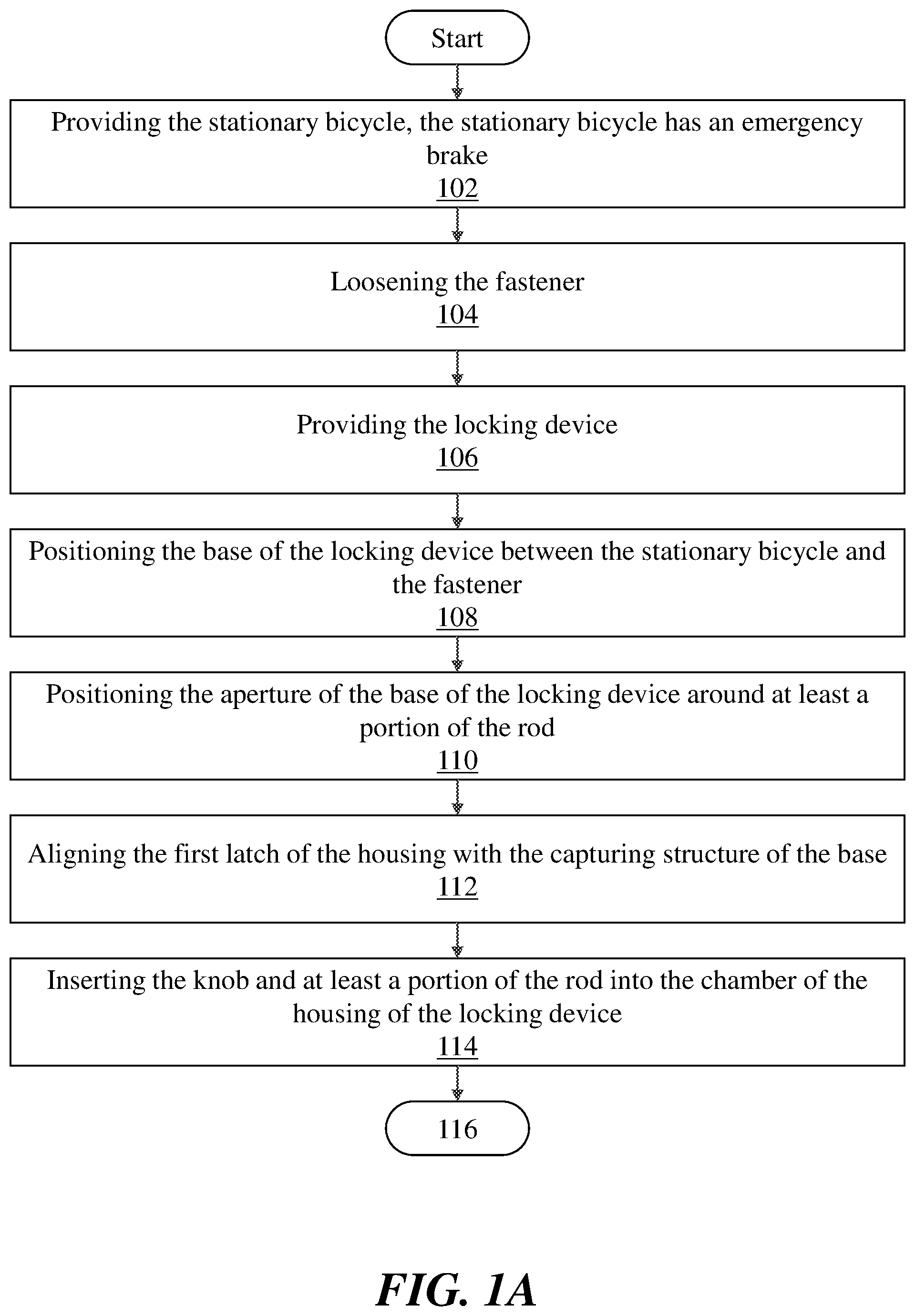 Patent US12377312 — Lock device for a stationary bicycle — Figure 1