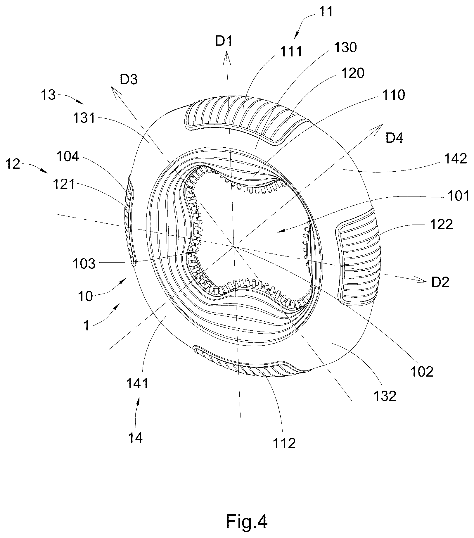 Patent US12377315 Figure 4 – Multi-resistance hand gripper ring