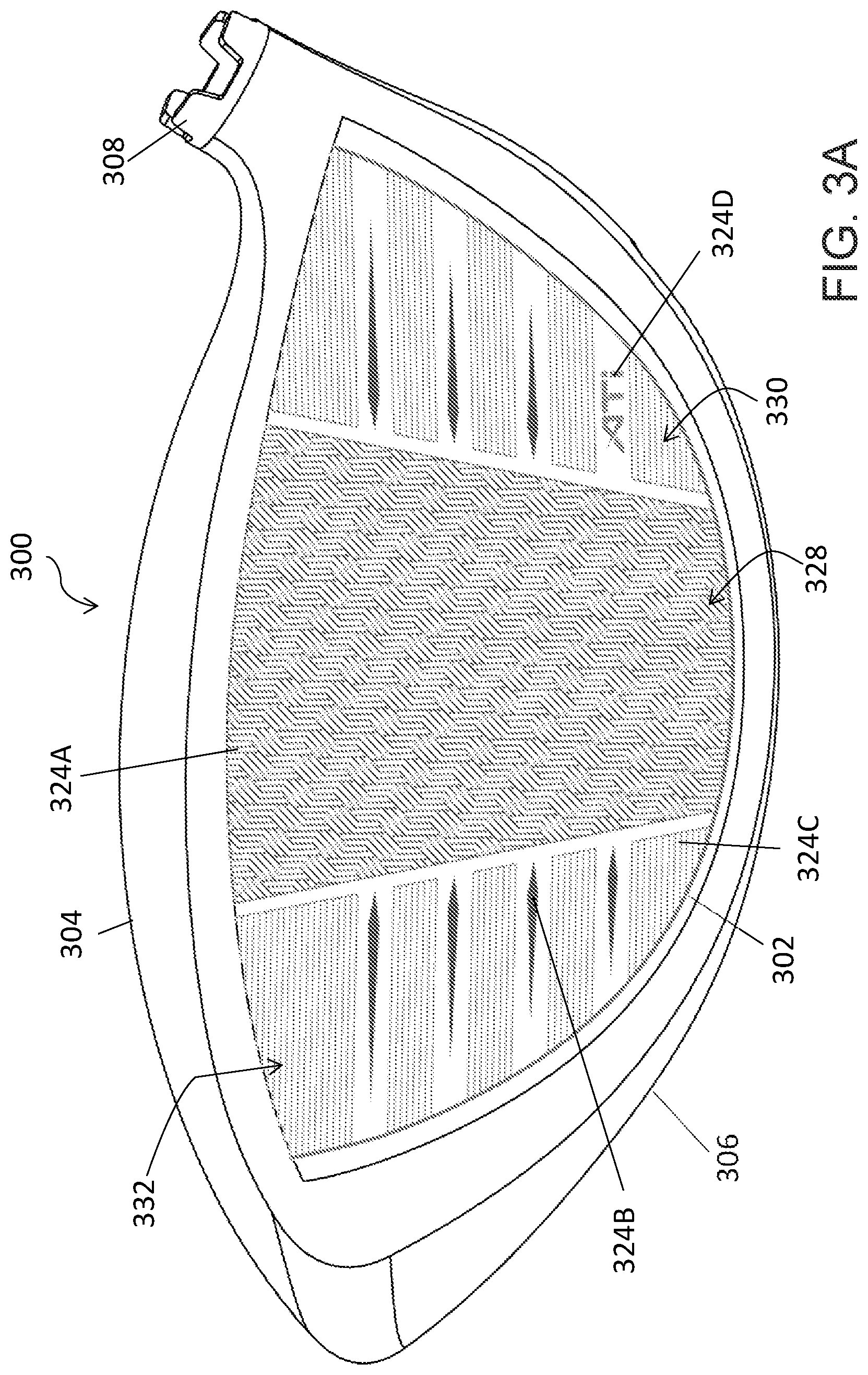 Patent US12377321 Figure 3 – Laser-contrasted golf club head and manufacturing process