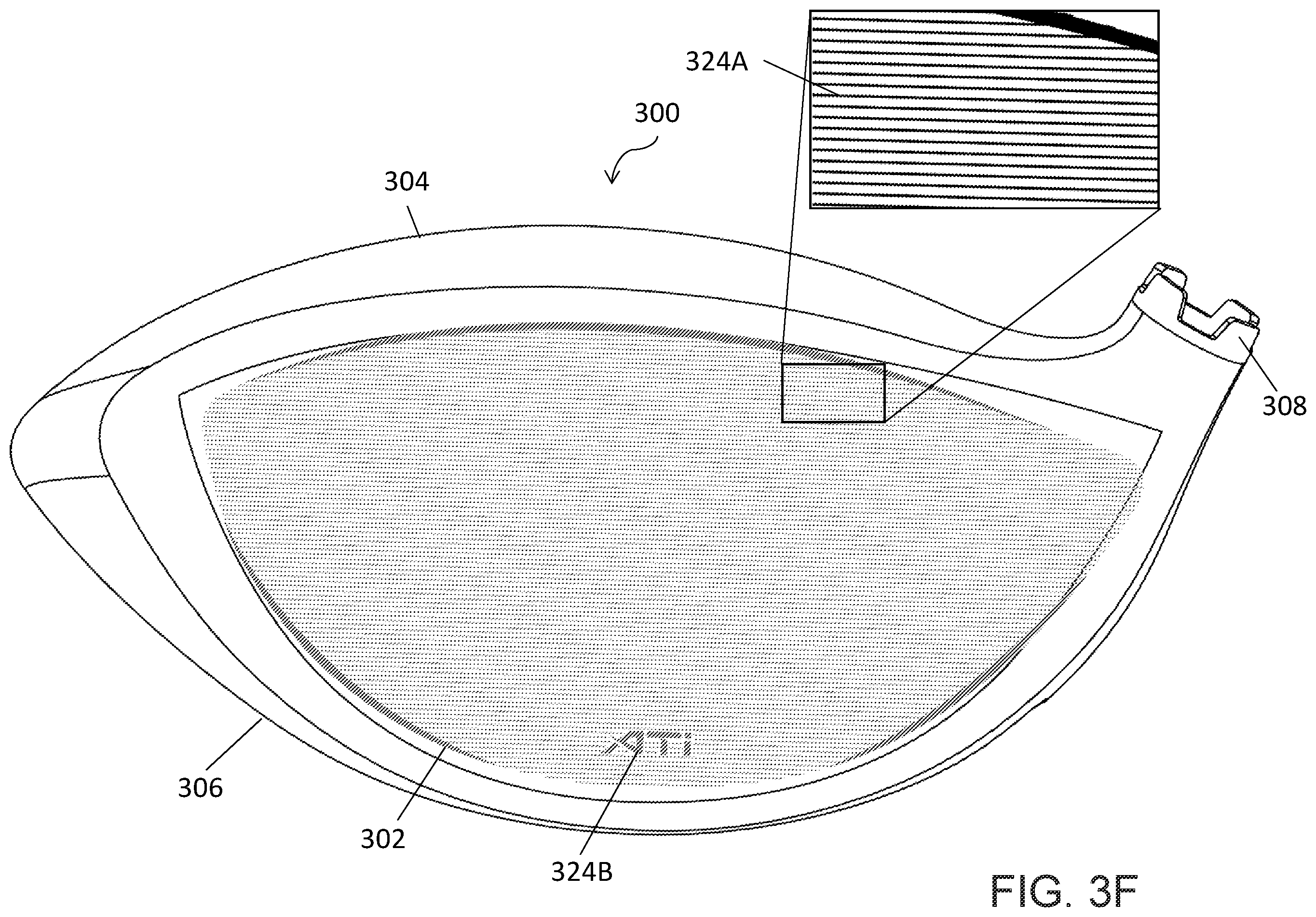 Patent US12377321 Figure 8 – Laser-contrasted golf club head and manufacturing process