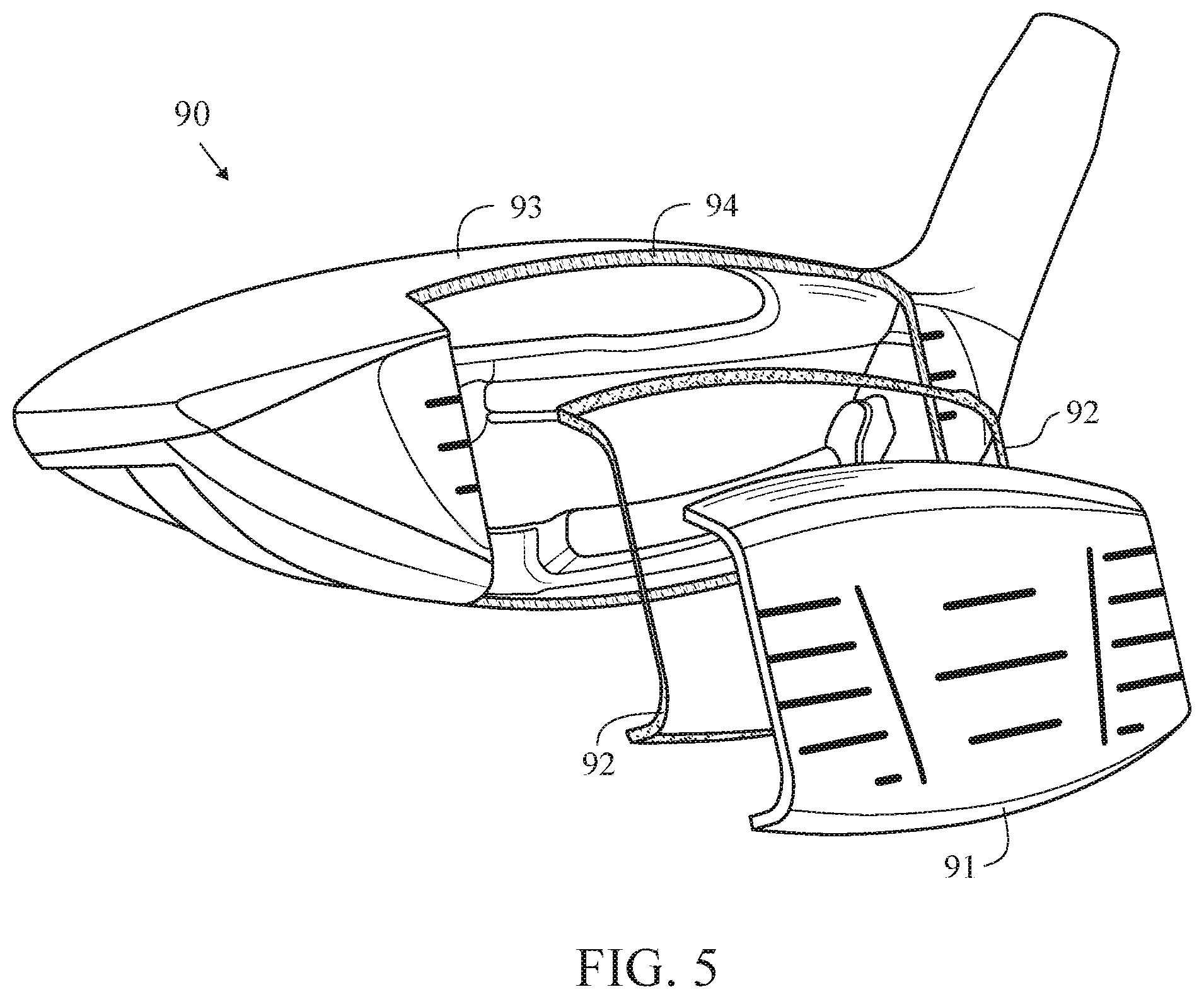 Patent US12377323 Figure 5 – Golf club head with miter joint for brazing
