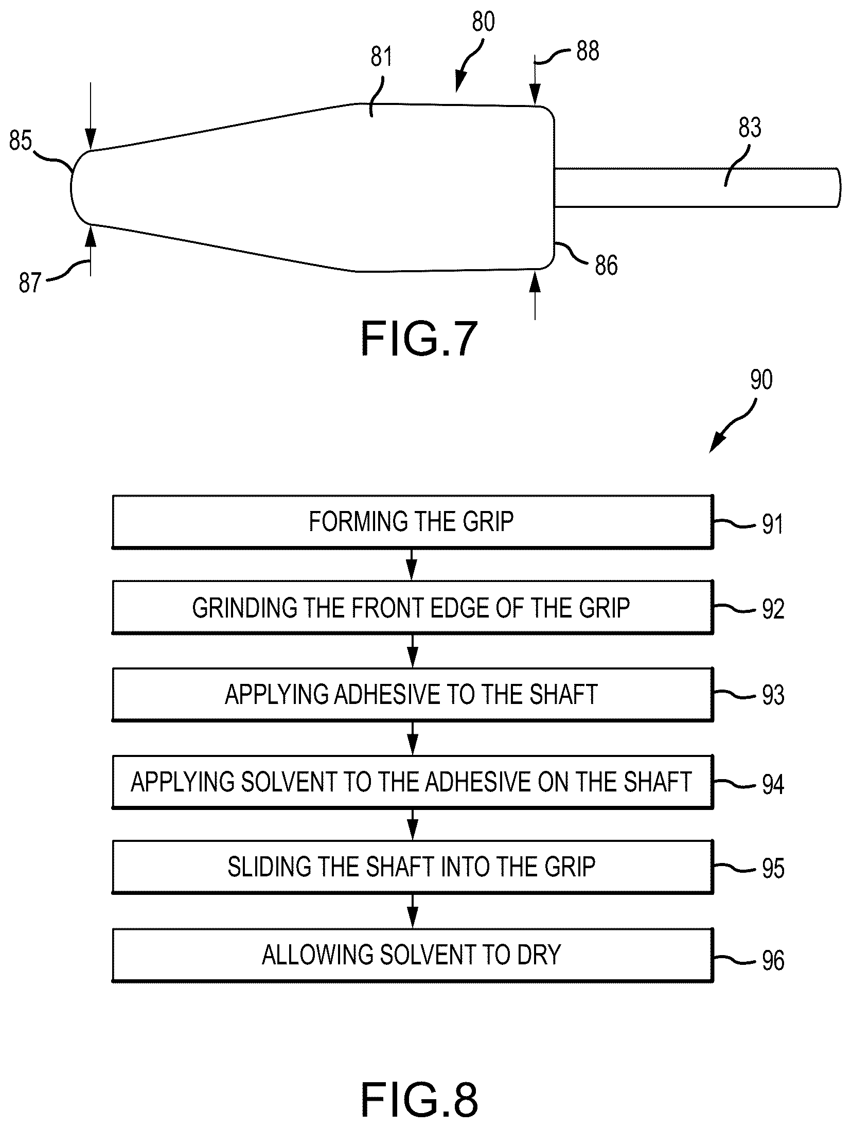 Patent US12377327 Figure 3 – Tapered grip and method of installing a tapered grip