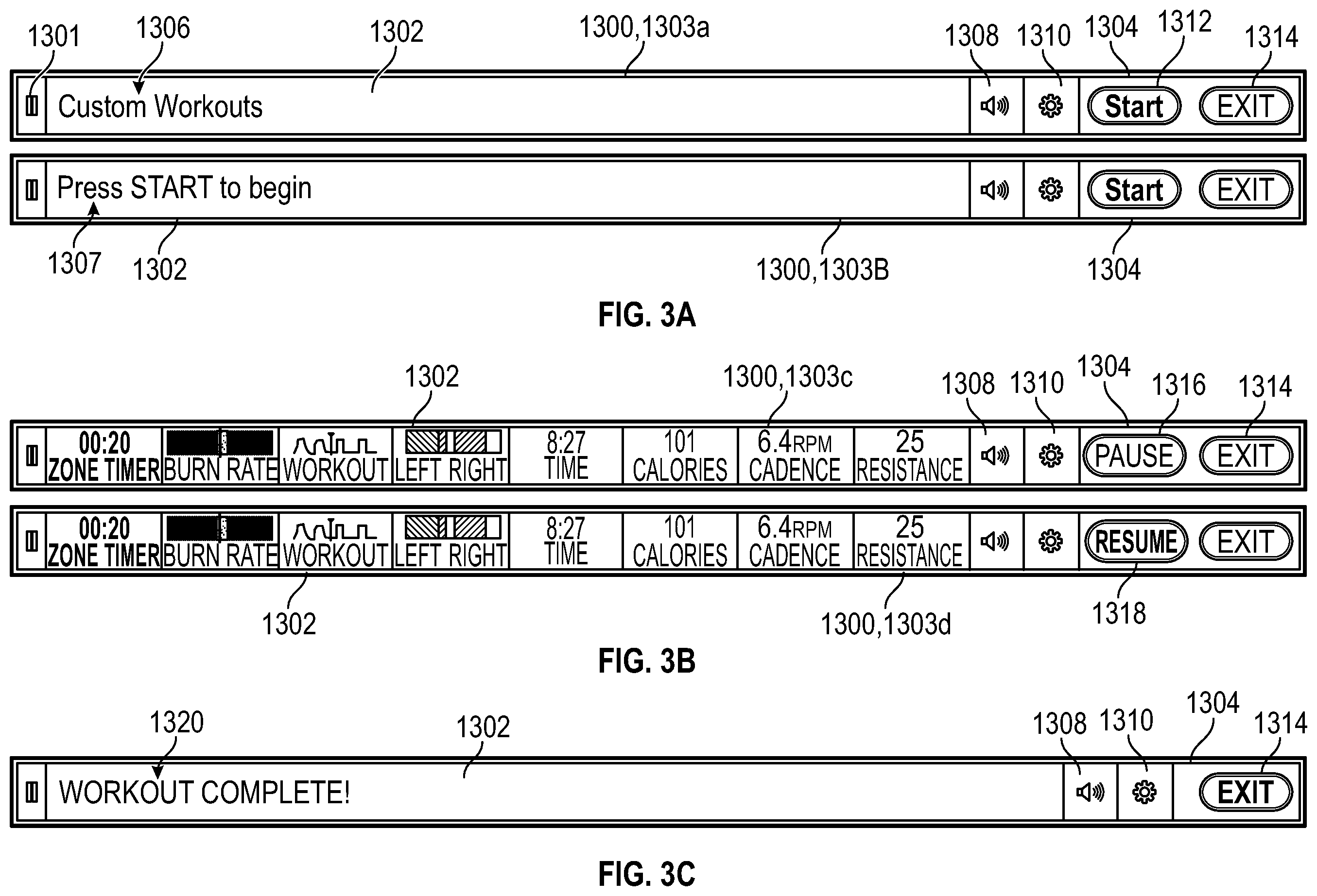 Patent US12377338 Figure 3 – Modular metrics bar for an exercise machine