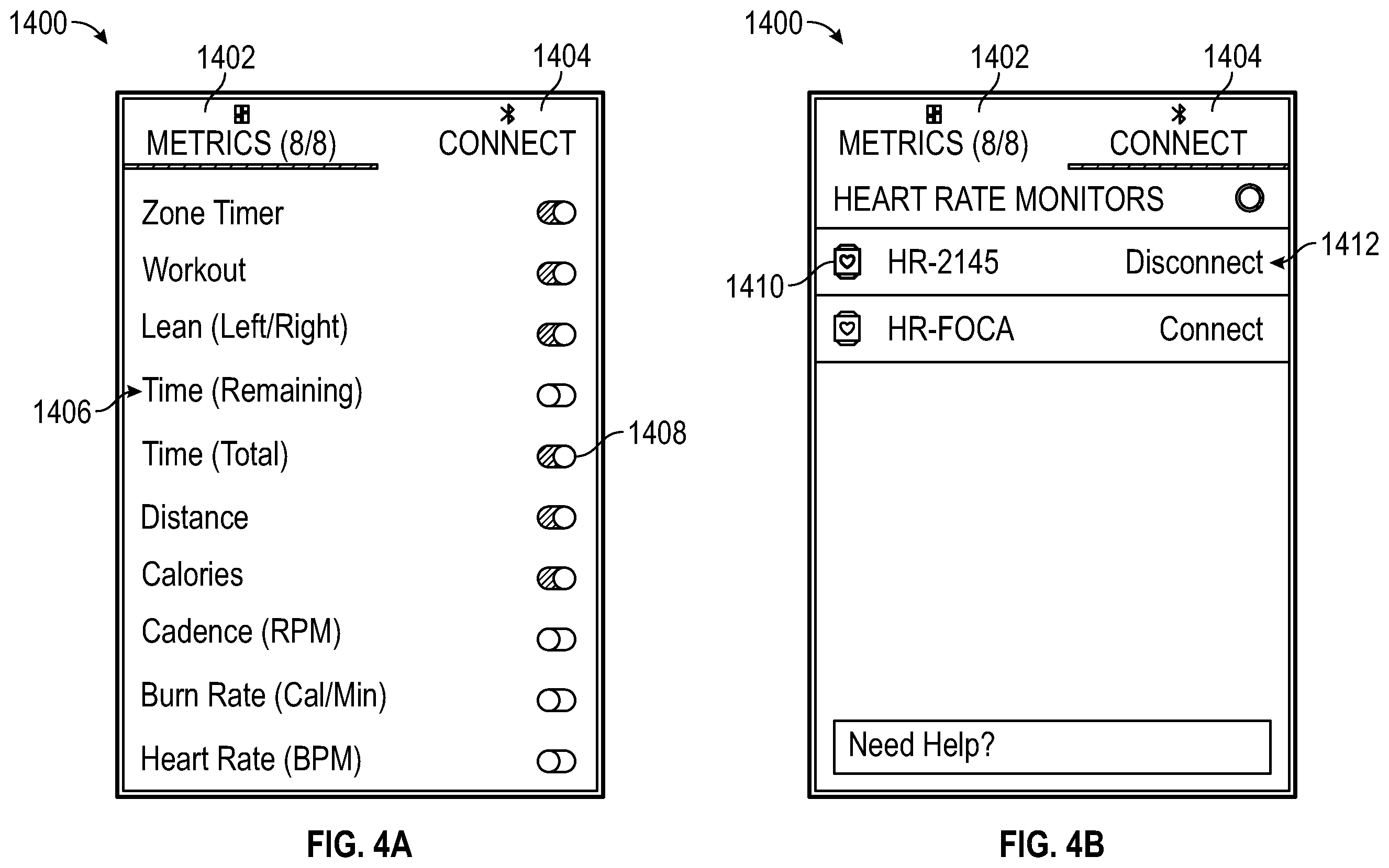 Patent US12377338 Figure 4 – Modular metrics bar for an exercise machine