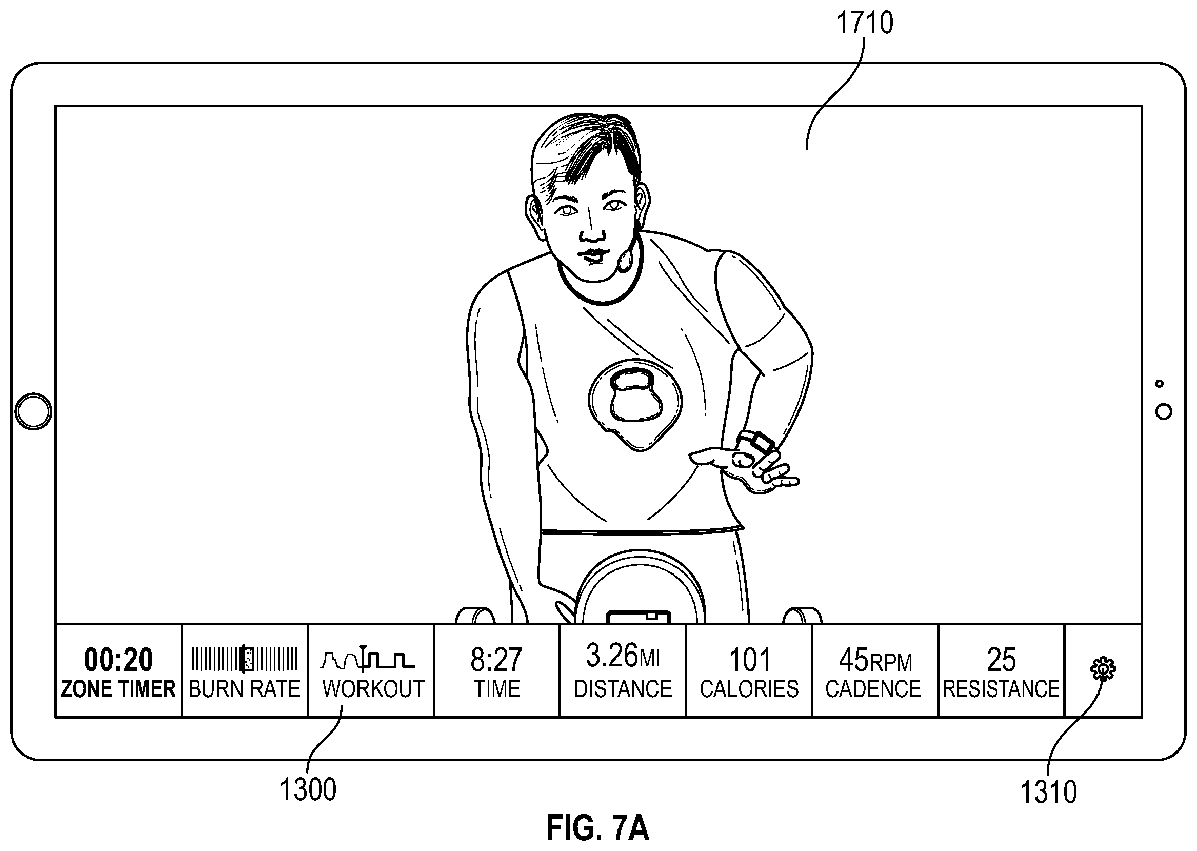 Patent US12377338 Figure 9 – Modular metrics bar for an exercise machine