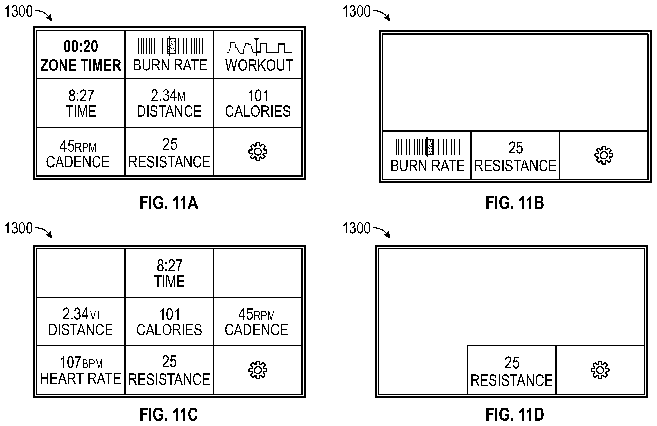 Patent US12377338 Figure 16 – Modular metrics bar for an exercise machine